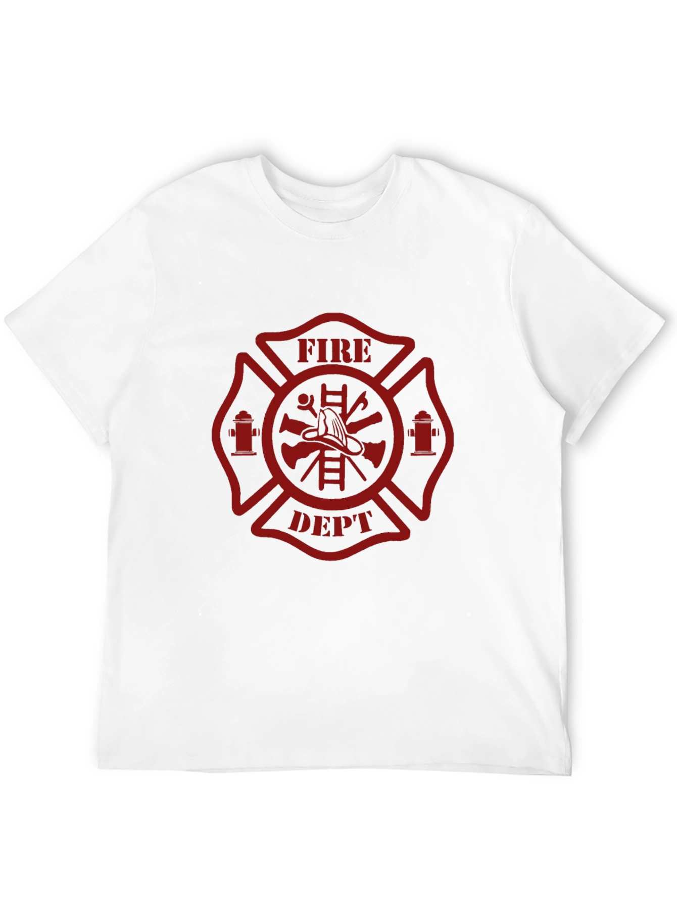 Fire Dept. T-Shirt - Maltese Cross Firefighter Design