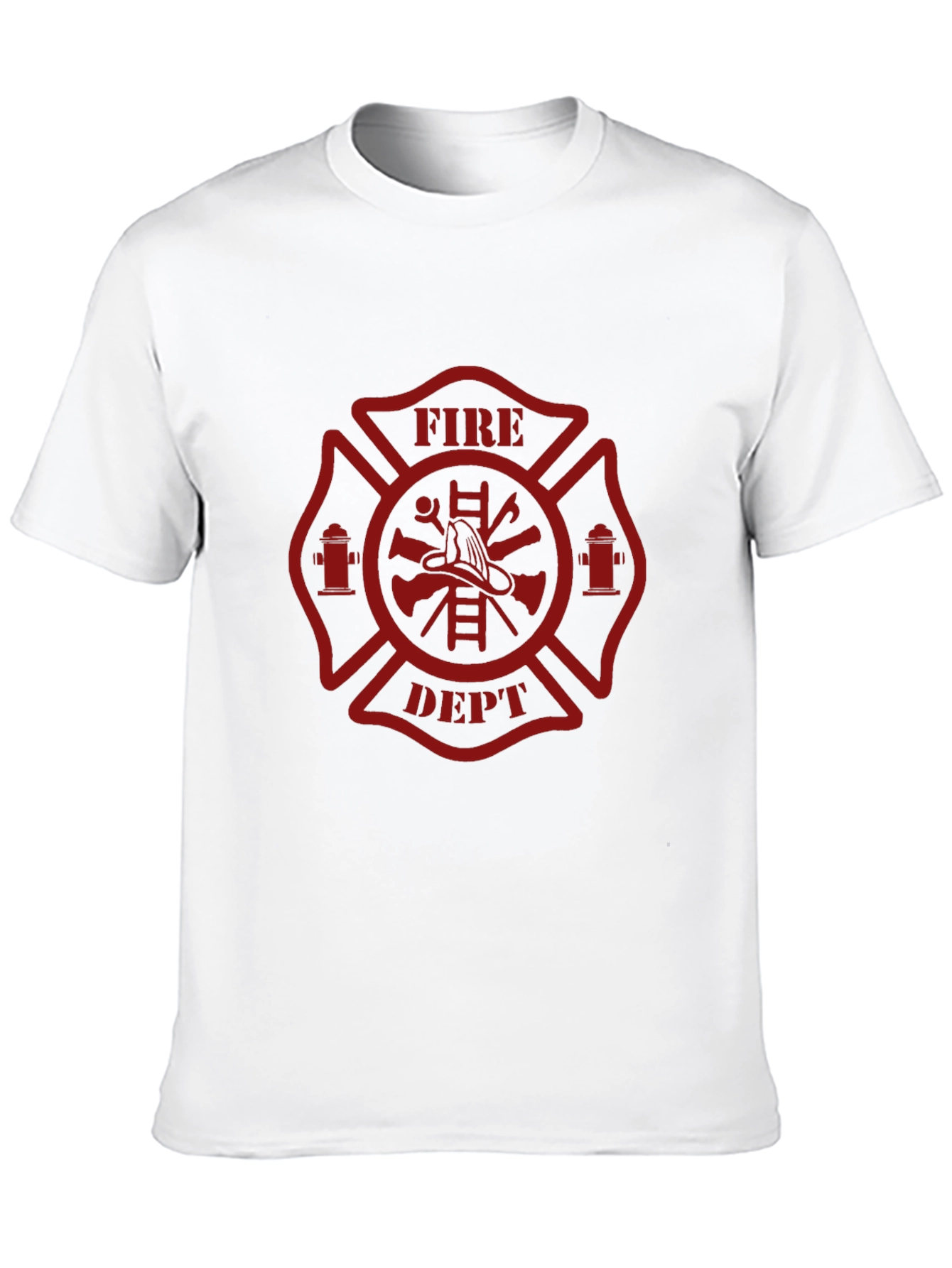 Fire Dept. T-Shirt - Maltese Cross Firefighter Design