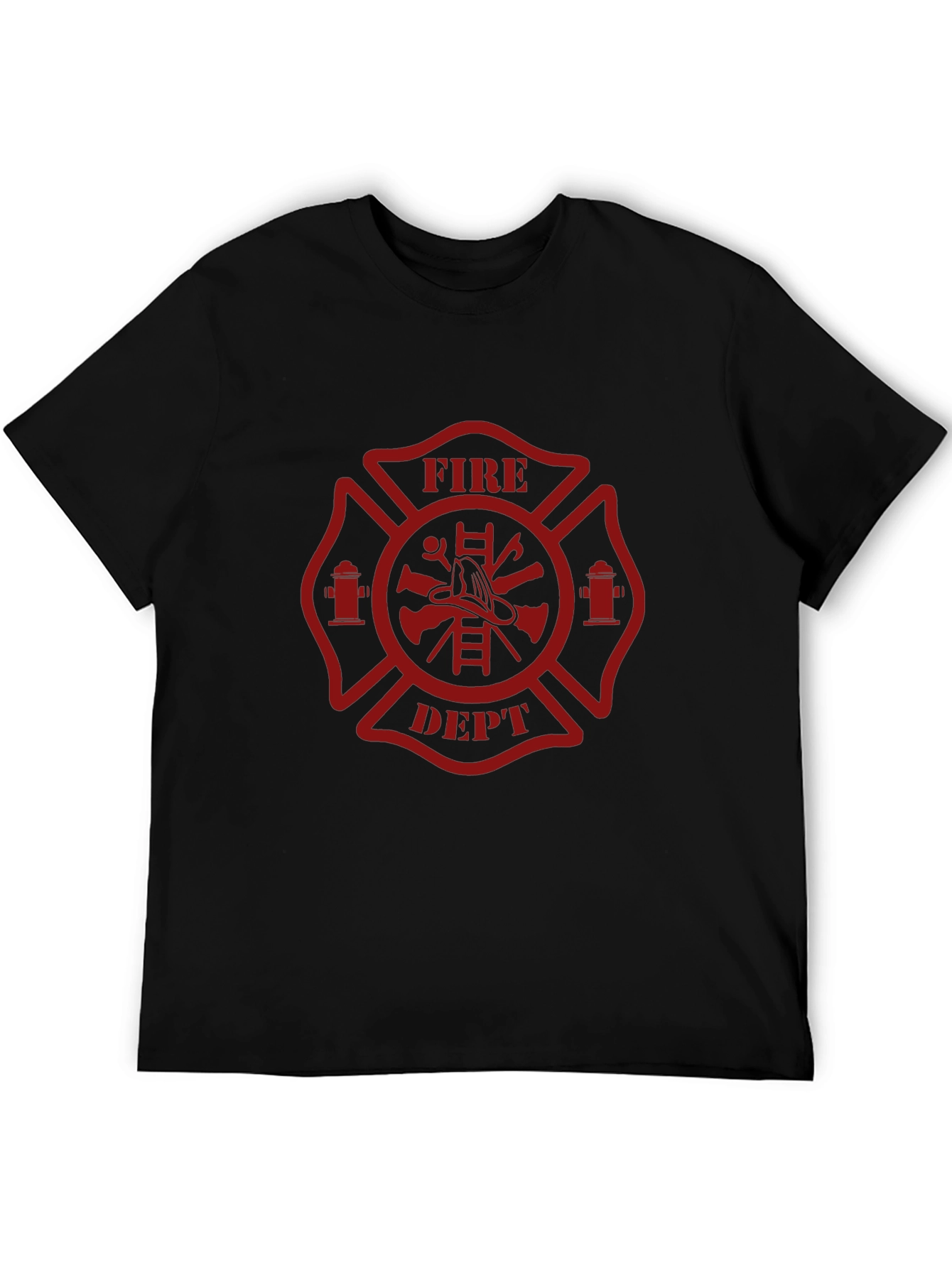 Fire Dept. T-Shirt - Maltese Cross Firefighter Design