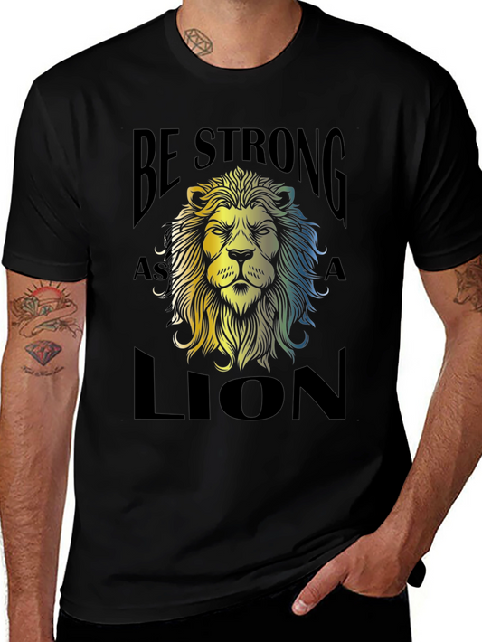 Be Strong as a Lion Graphic Tee - Black
