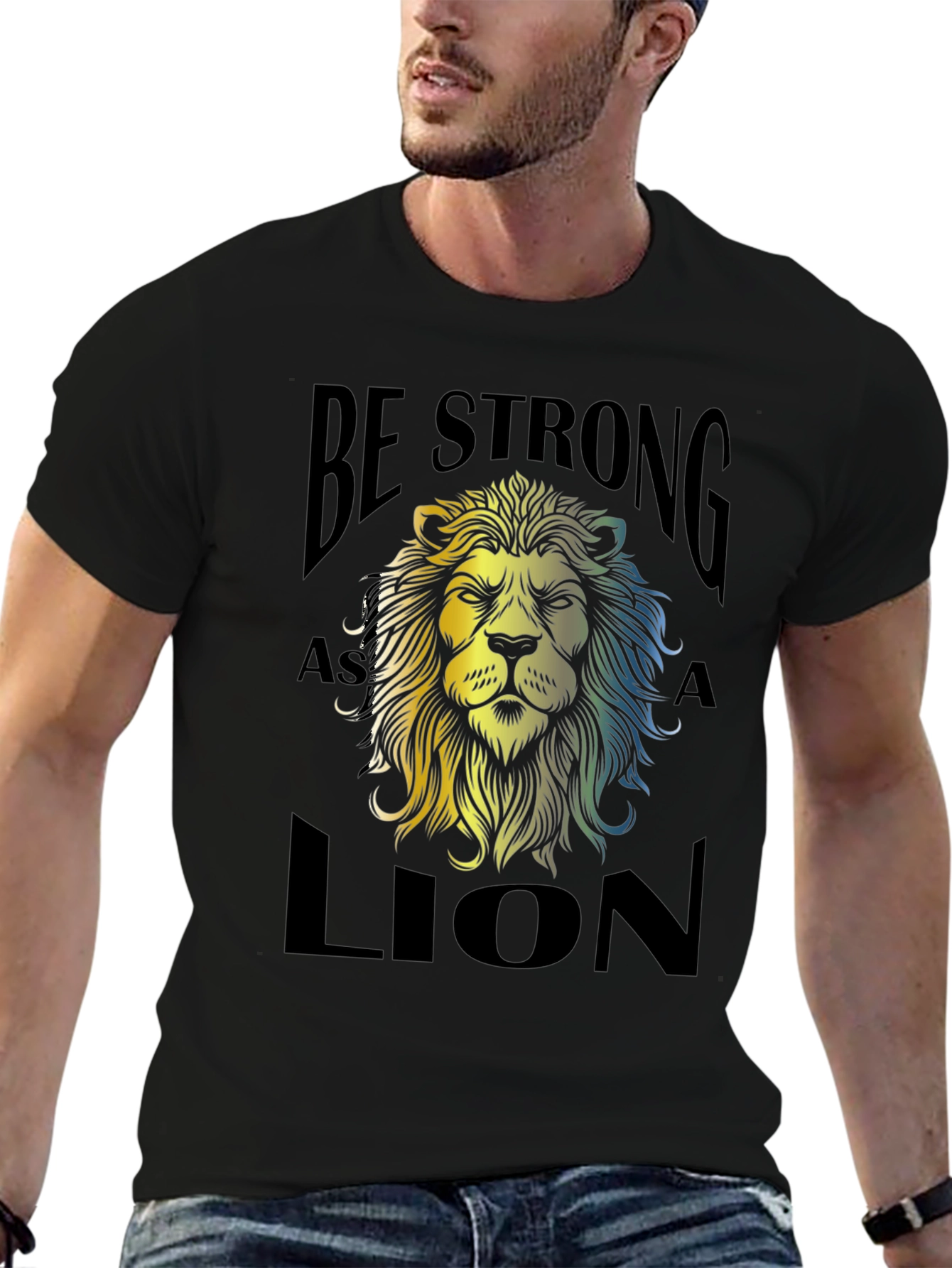 Be Strong as a Lion Graphic Tee - Black