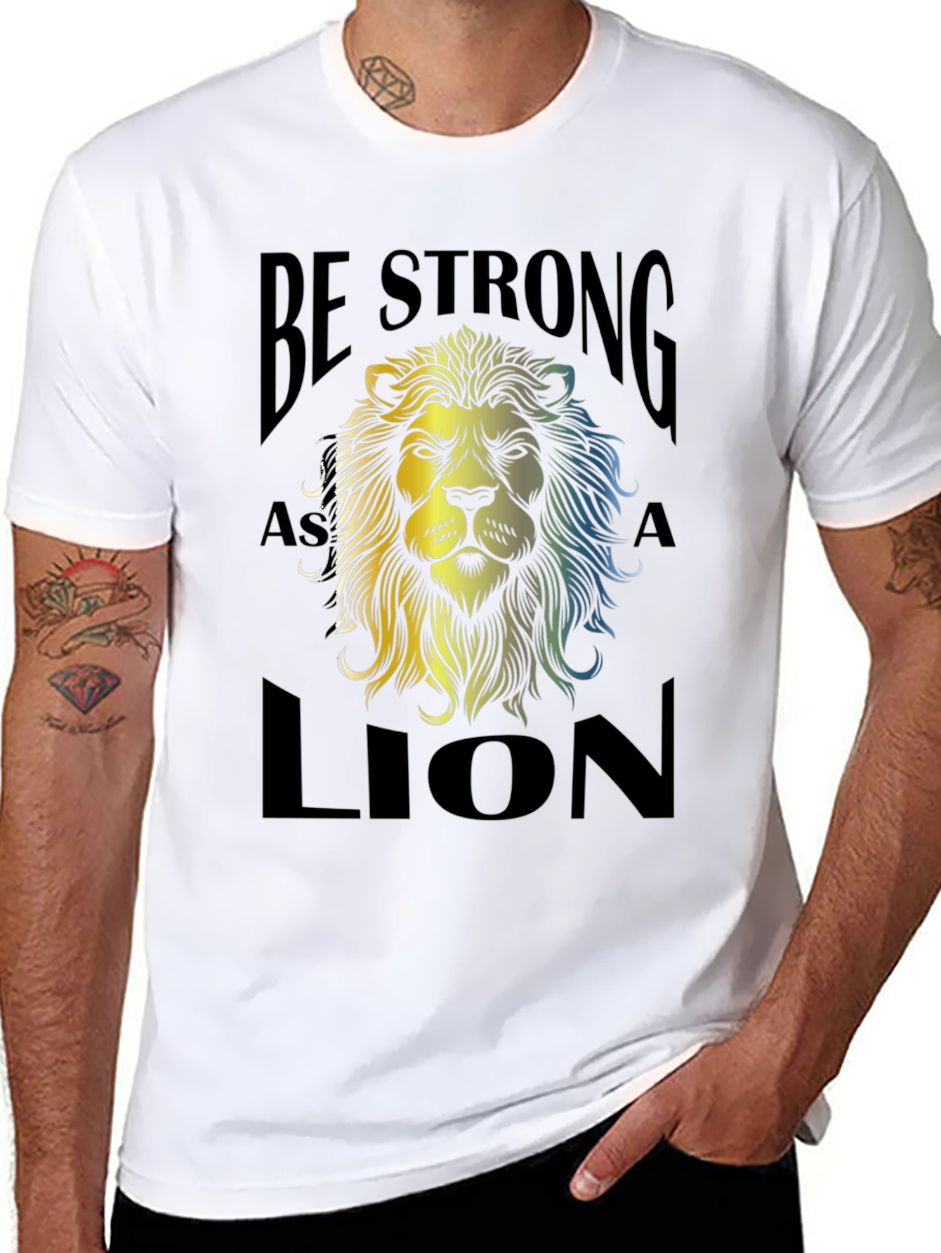 Be Strong as a Lion Graphic Tee - Black