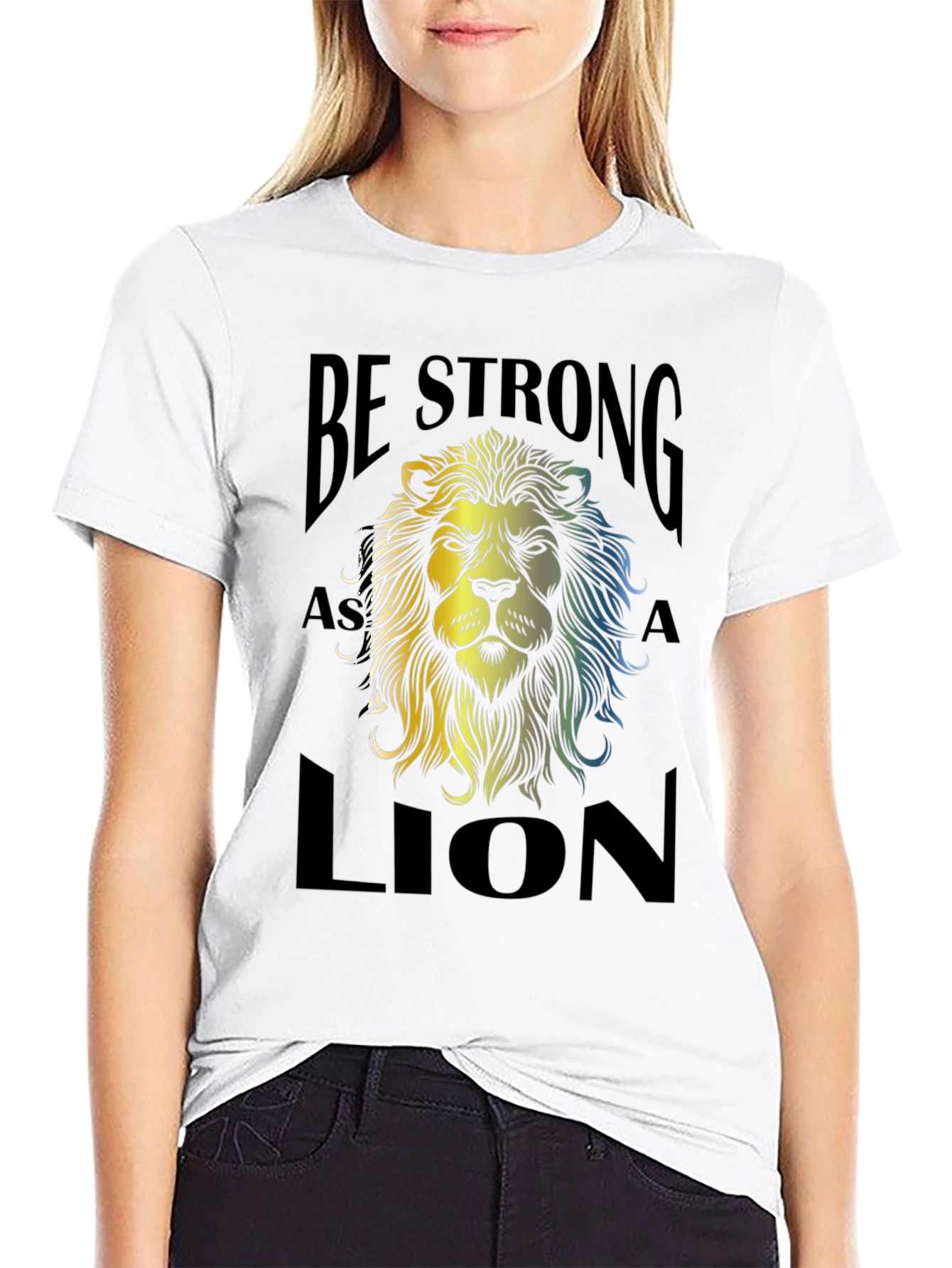 Be Strong as a Lion Graphic Tee - Black