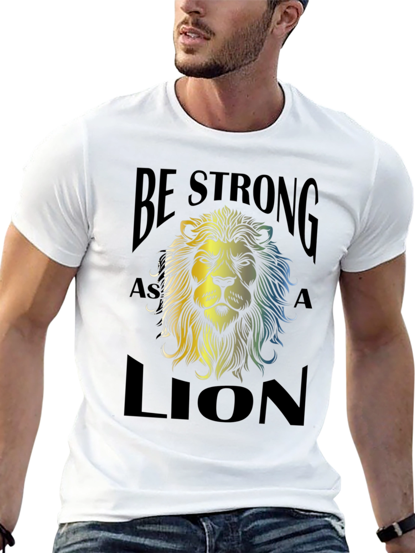 Be Strong as a Lion Graphic Tee - Black