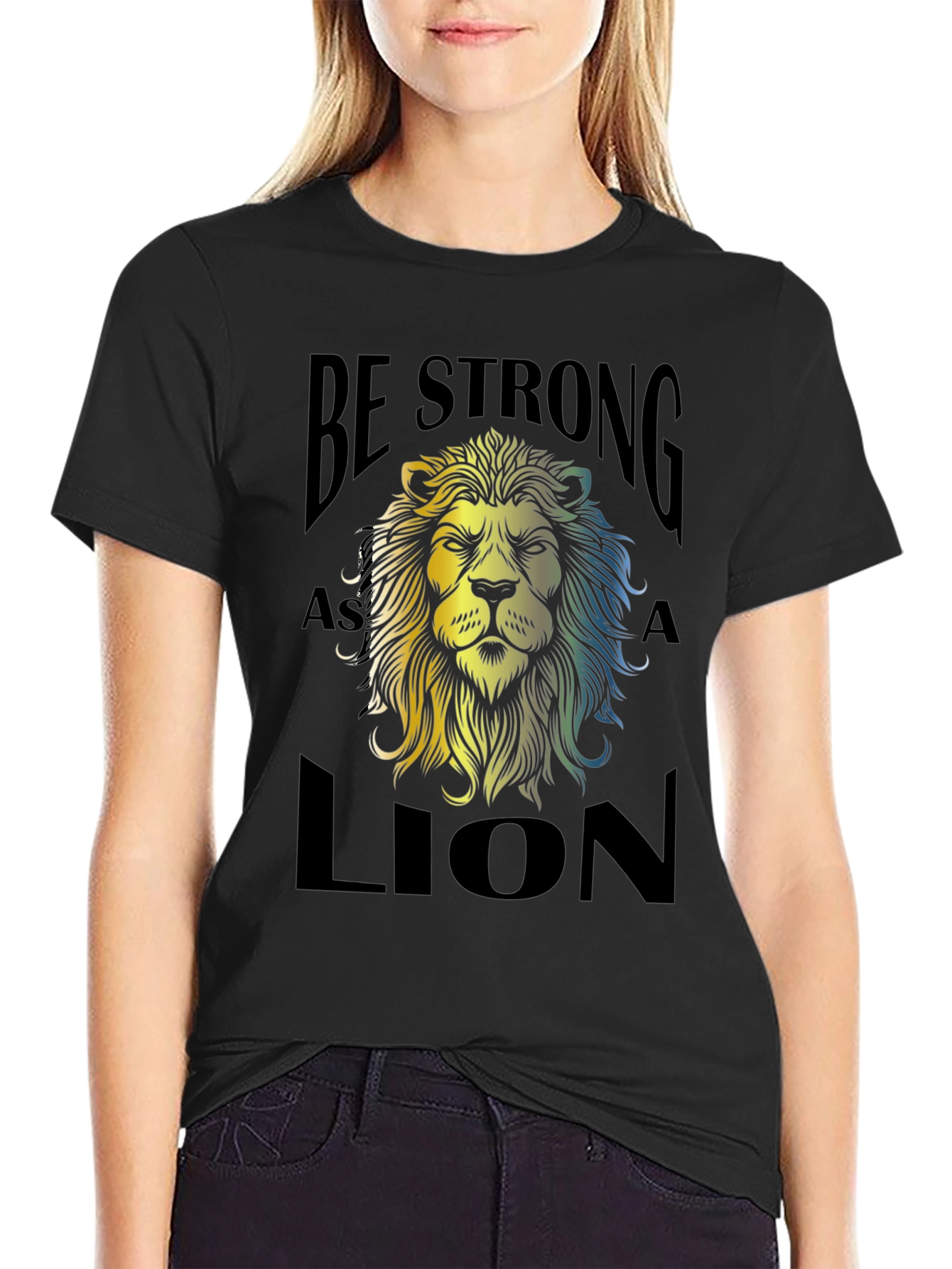 Be Strong as a Lion Graphic Tee - Black