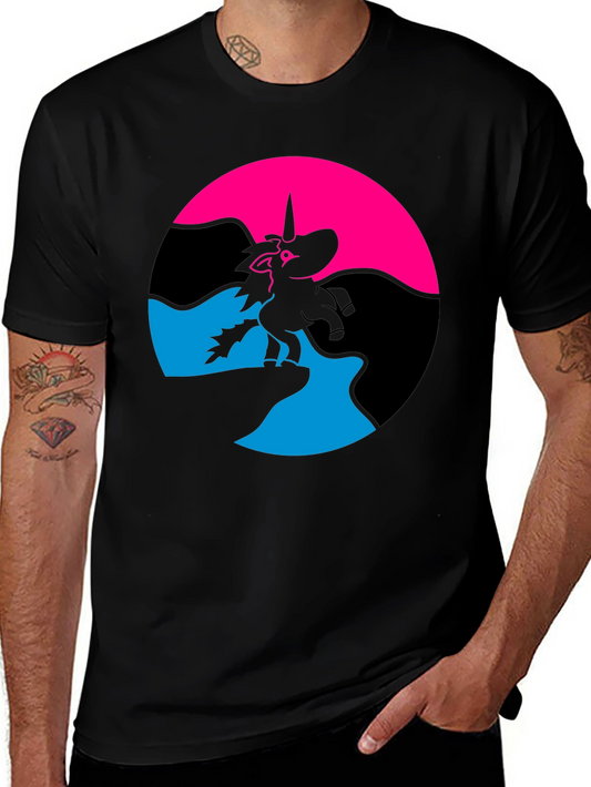 Unicorn Graphic Tee - Mens Black Crew Neck