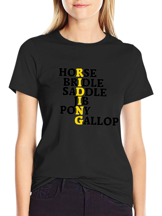 Equestrian Themed Graphic Print Tee