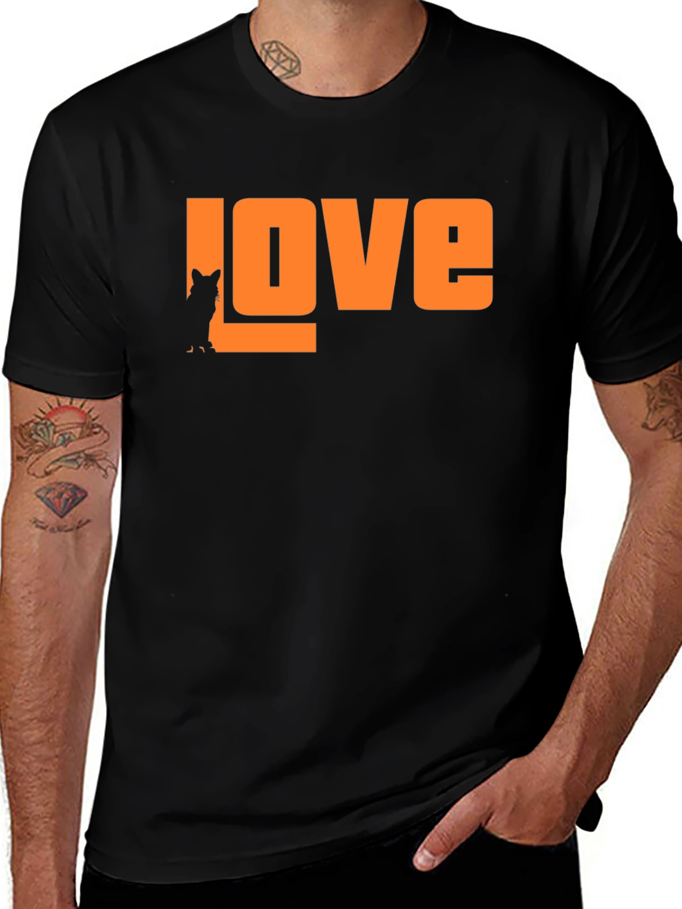Love Cat Silhouette T-Shirt - Stylish Graphic Tee