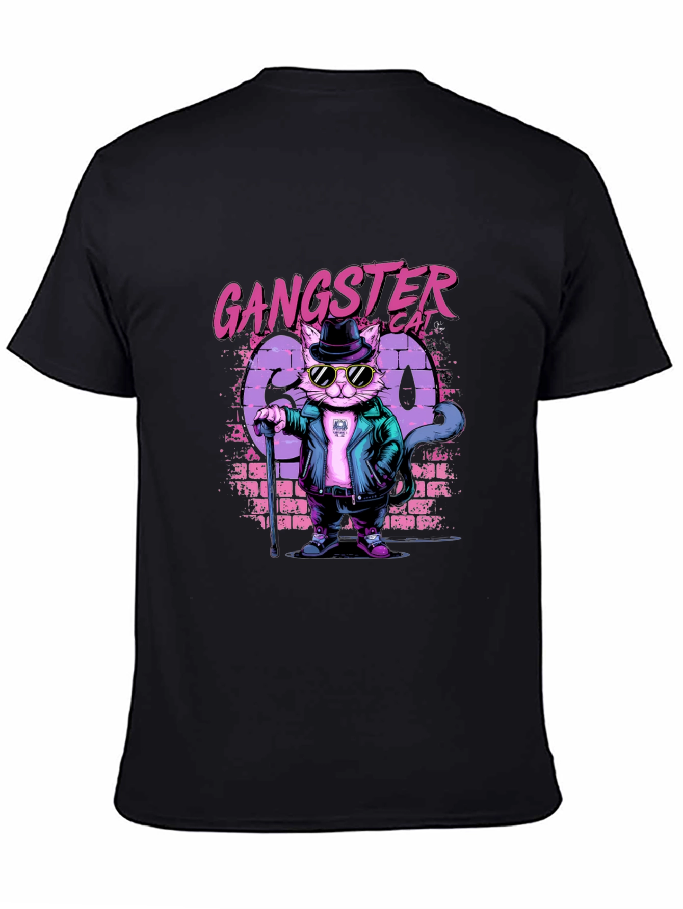 Gangster Cat Graphic T-Shirt
