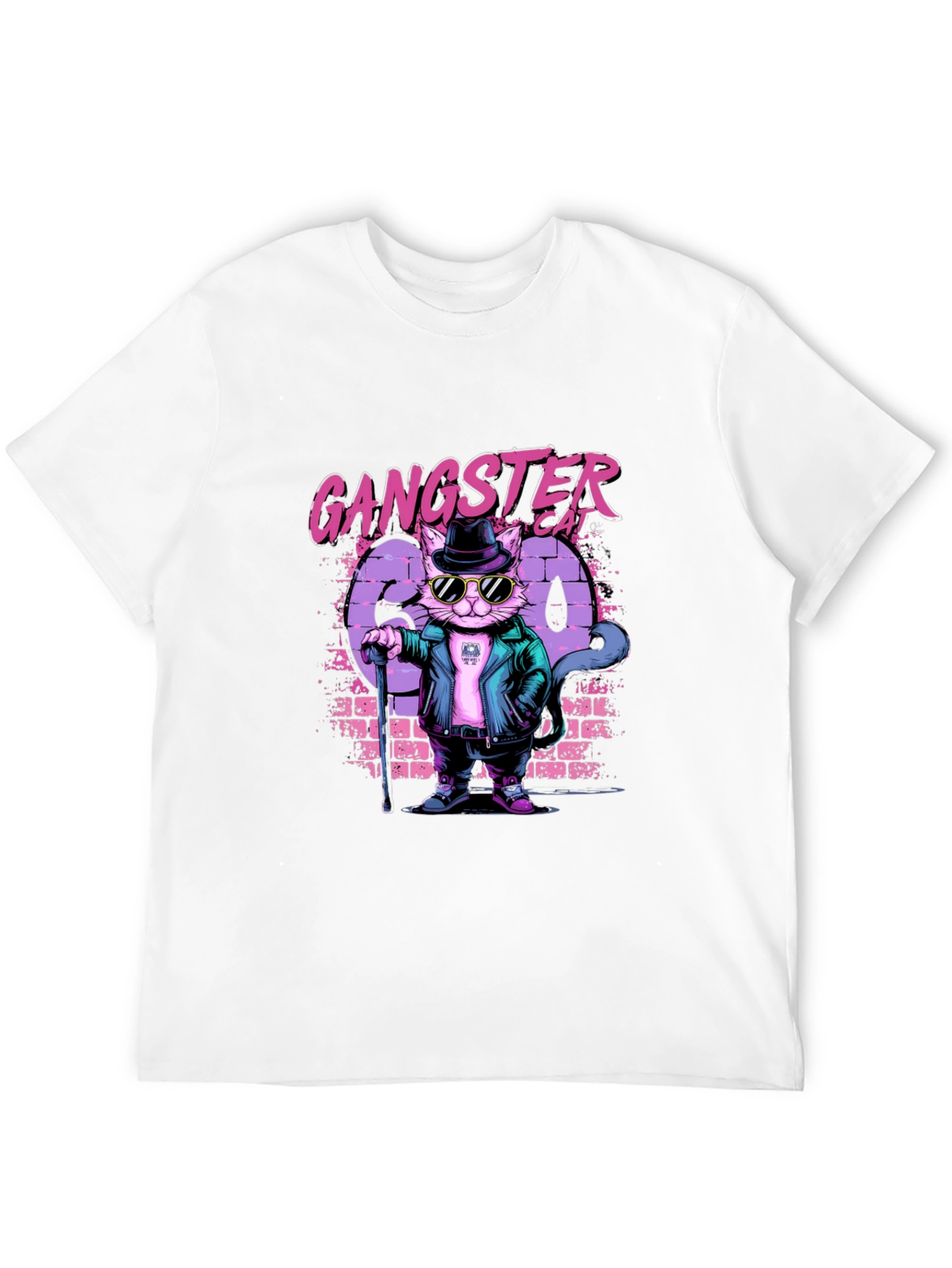 Gangster Cat Graphic T-Shirt