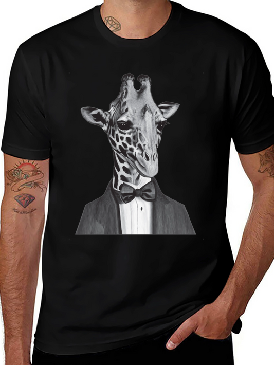Giraffe Tuxedo T-Shirt - Animal Lover Tee