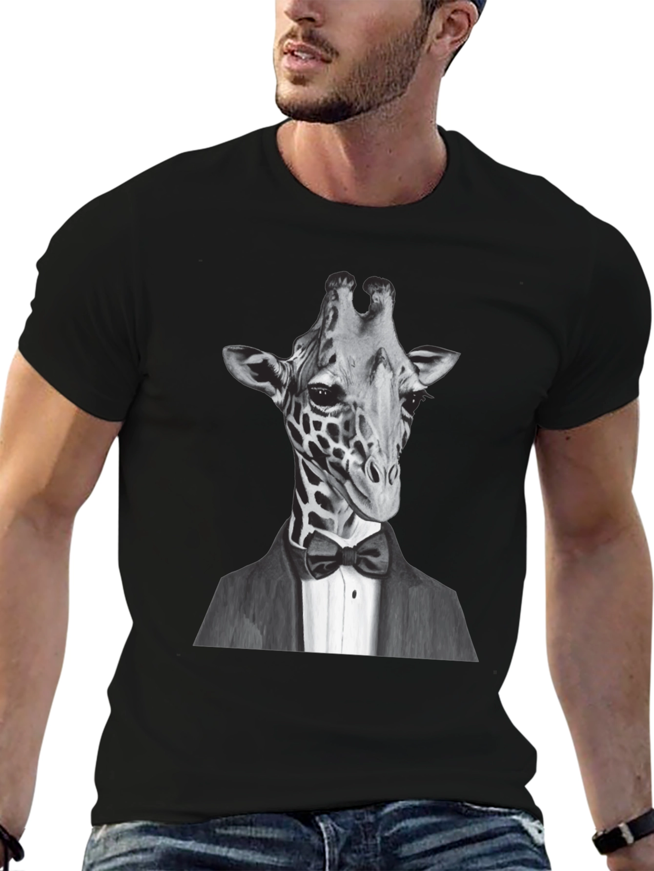 Giraffe Tuxedo T-Shirt - Animal Lover Tee