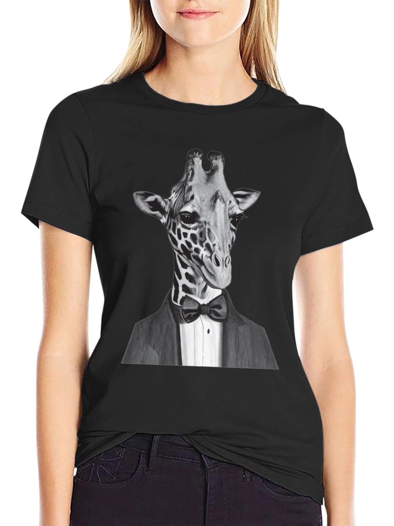 Giraffe Tuxedo T-Shirt - Animal Lover Tee