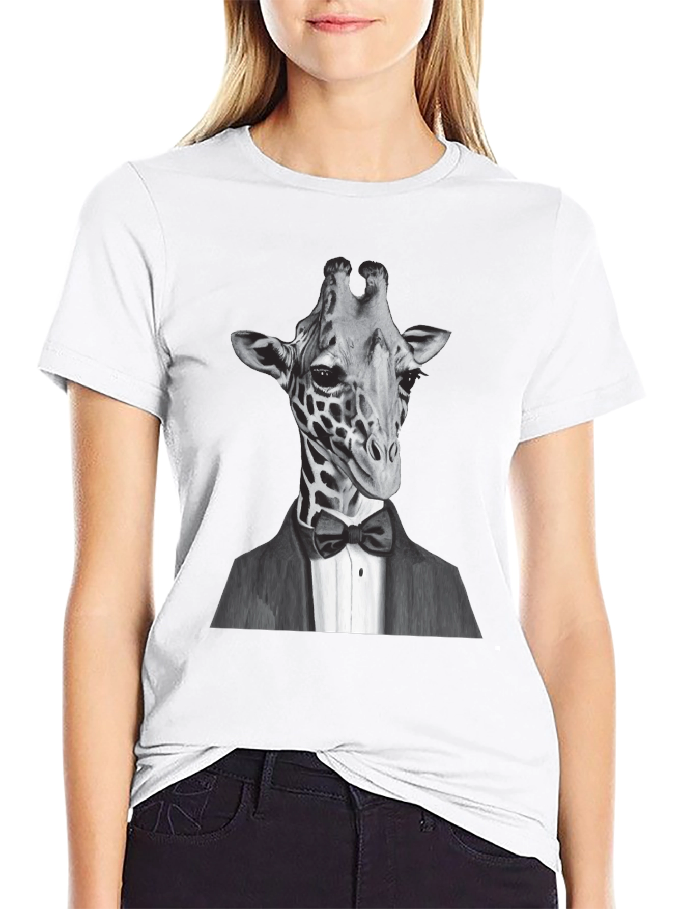 Giraffe Tuxedo T-Shirt - Animal Lover Tee