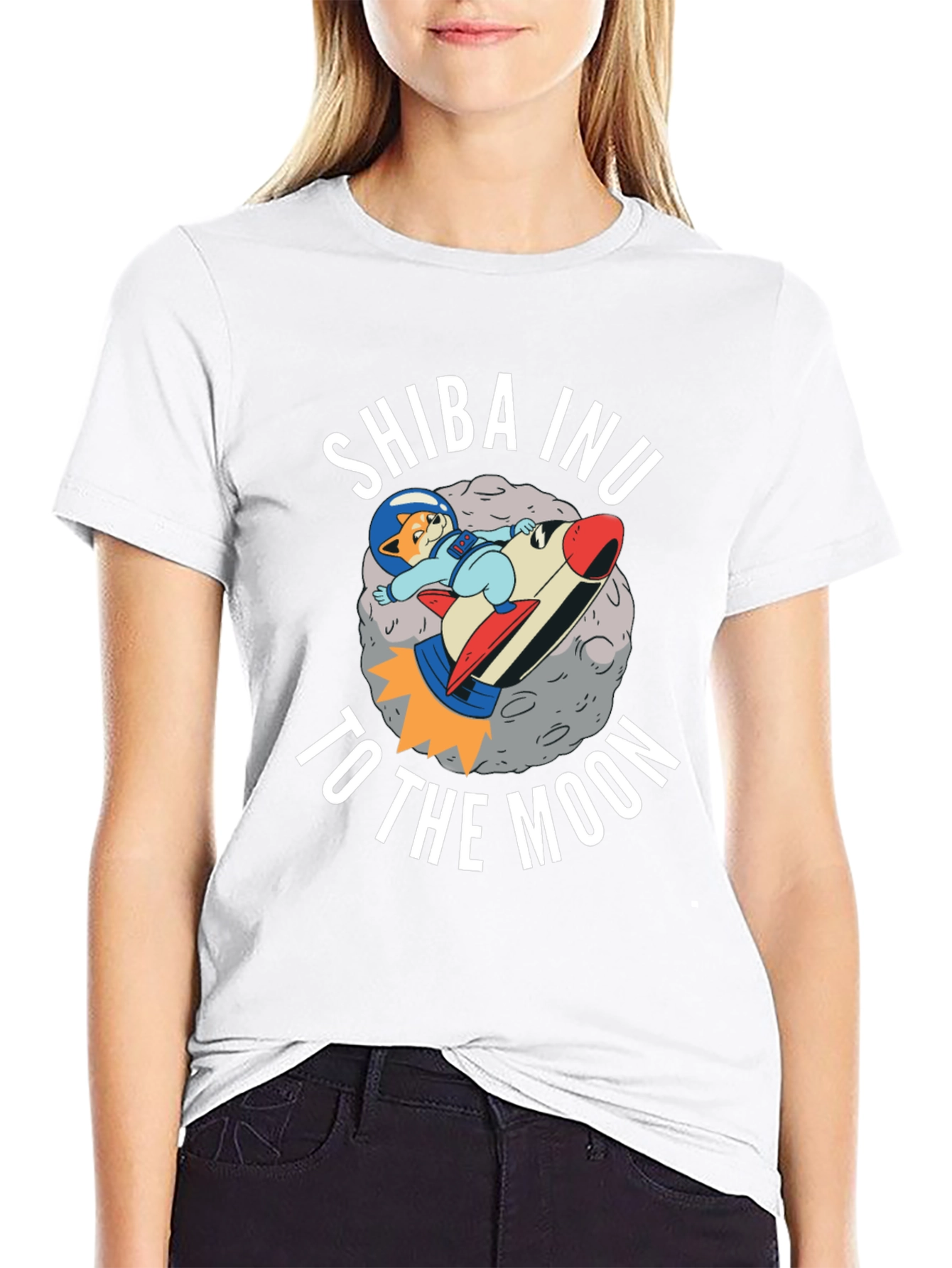 Shiba Inu to the Moon Black T-Shirt