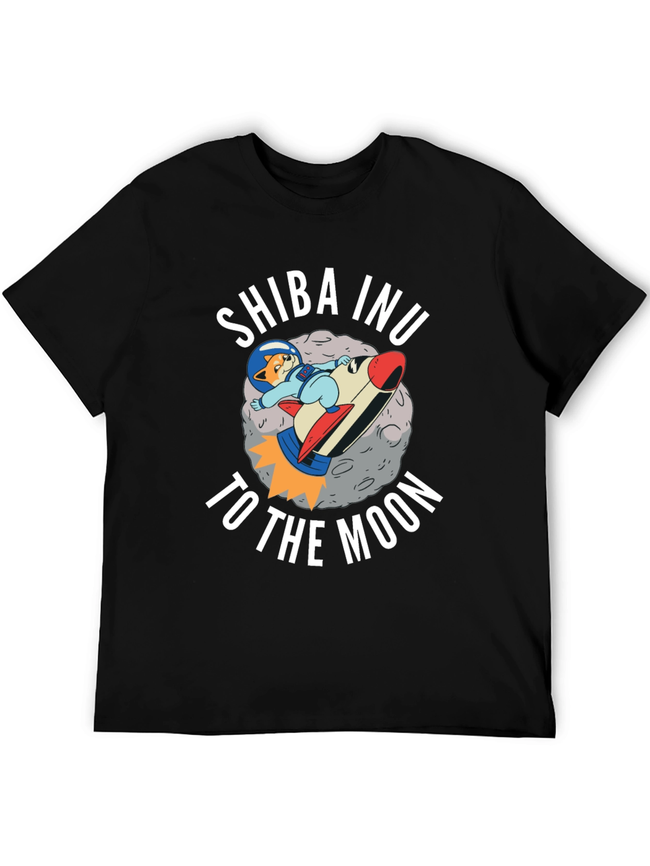 Shiba Inu to the Moon Black T-Shirt