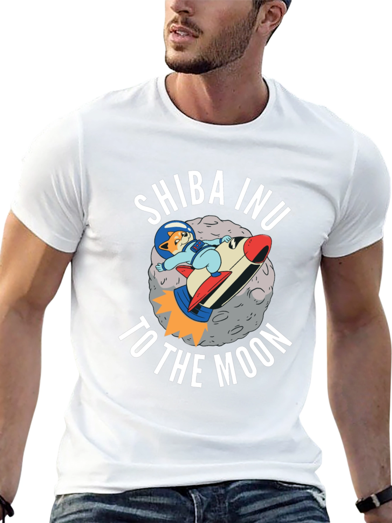 Shiba Inu to the Moon Black T-Shirt