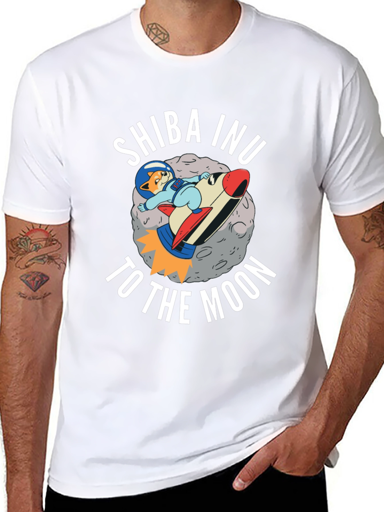 Shiba Inu to the Moon Black T-Shirt
