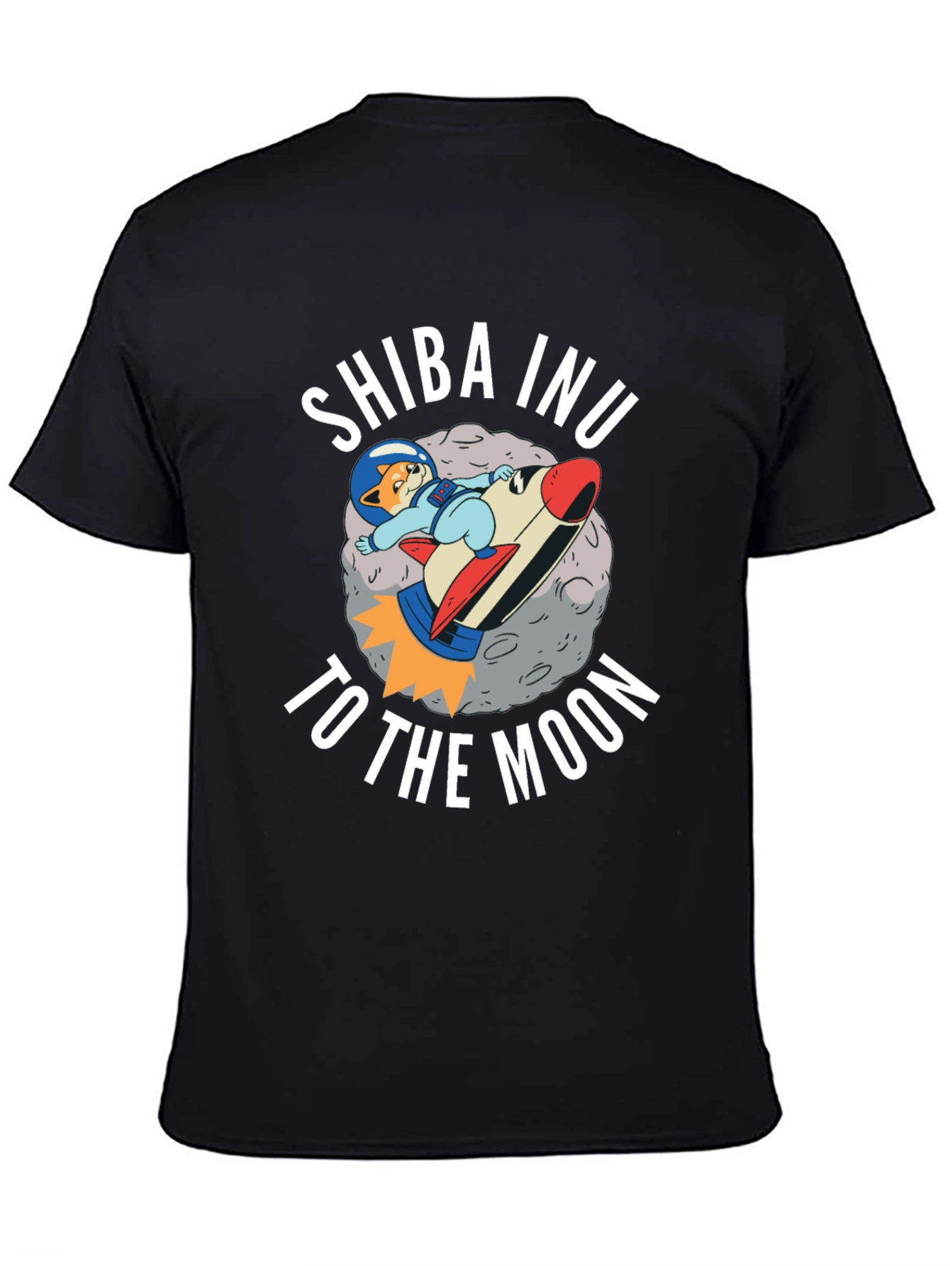 Shiba Inu to the Moon Black T-Shirt