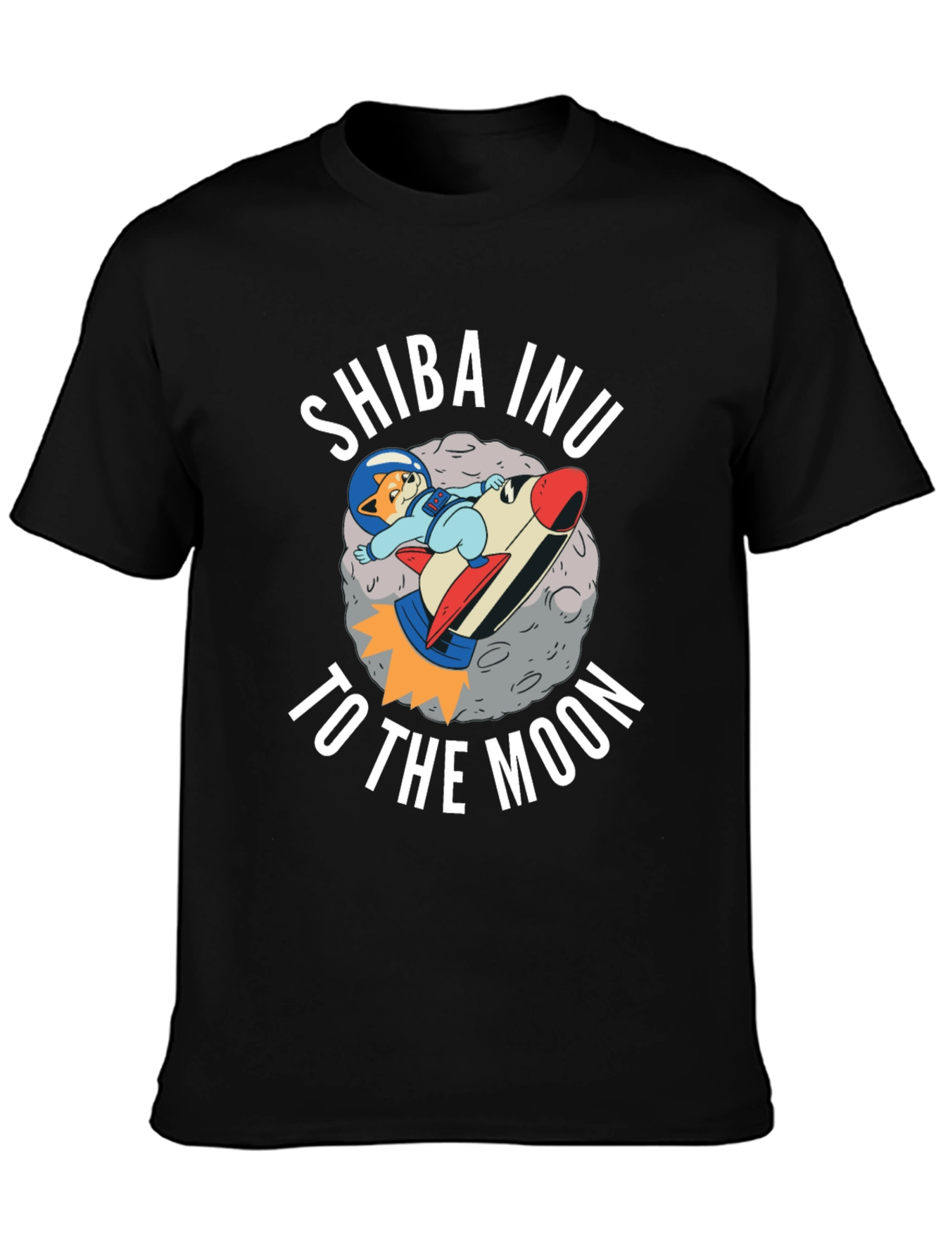 Shiba Inu to the Moon Black T-Shirt