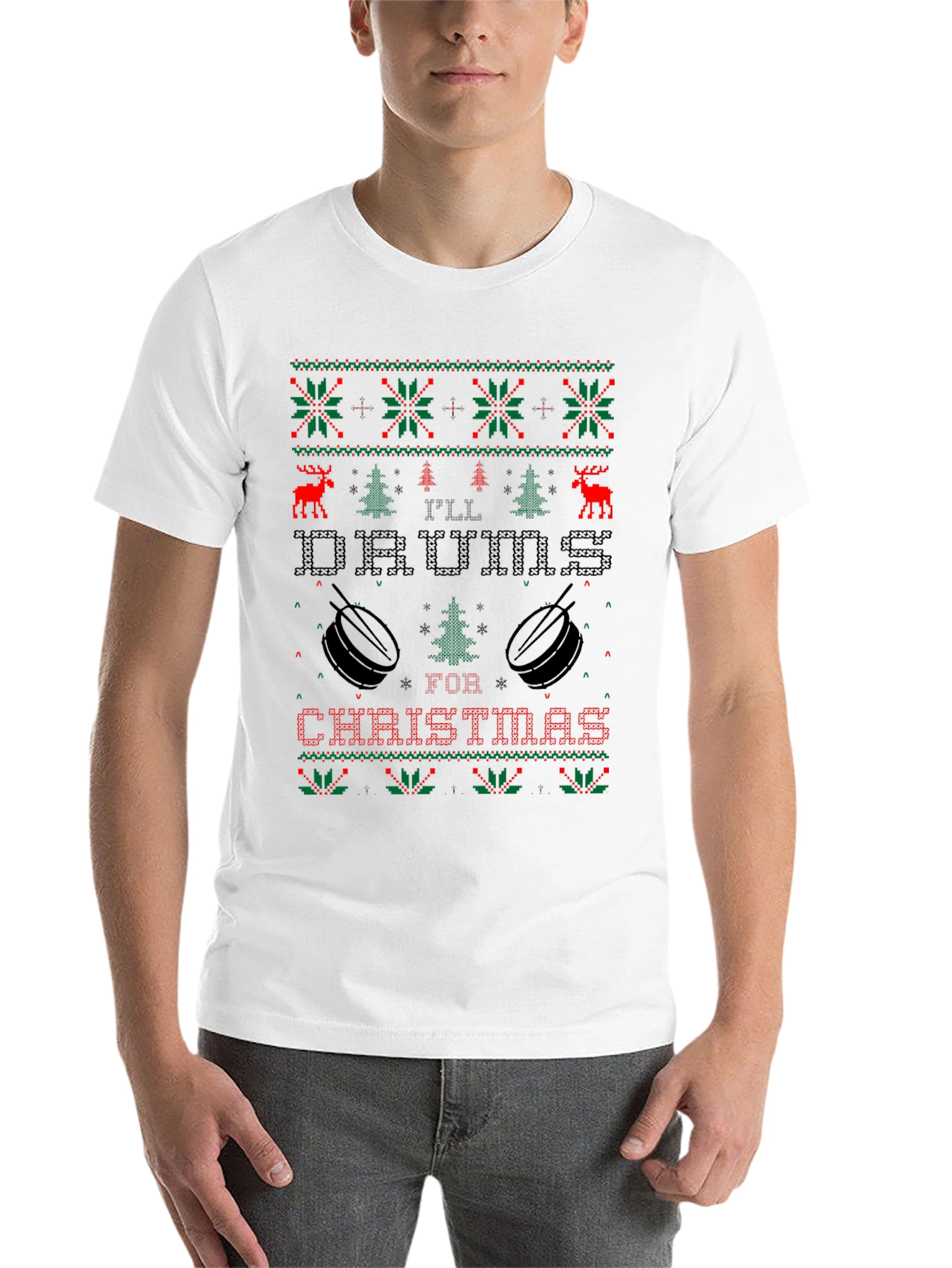 Ill Drums for Christmas Ugly Sweater Style T-Shirt