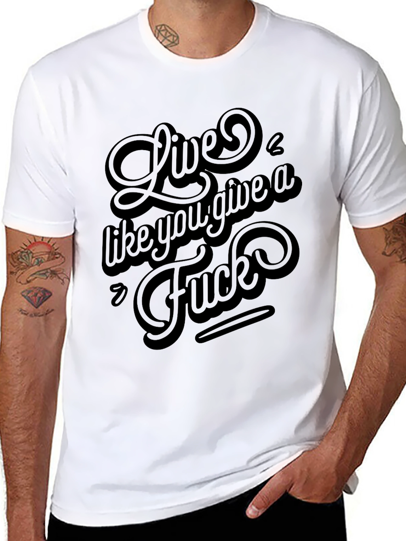 Live Like You Give a F*ck Black Graphic Tee