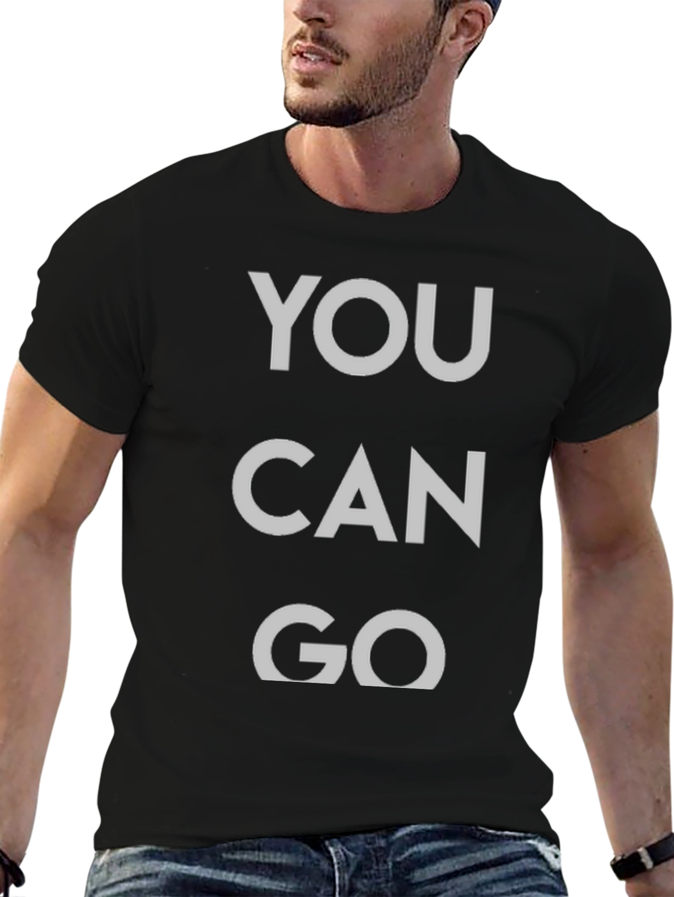 You Can Go Graphic Tee - Black Cotton T-Shirt