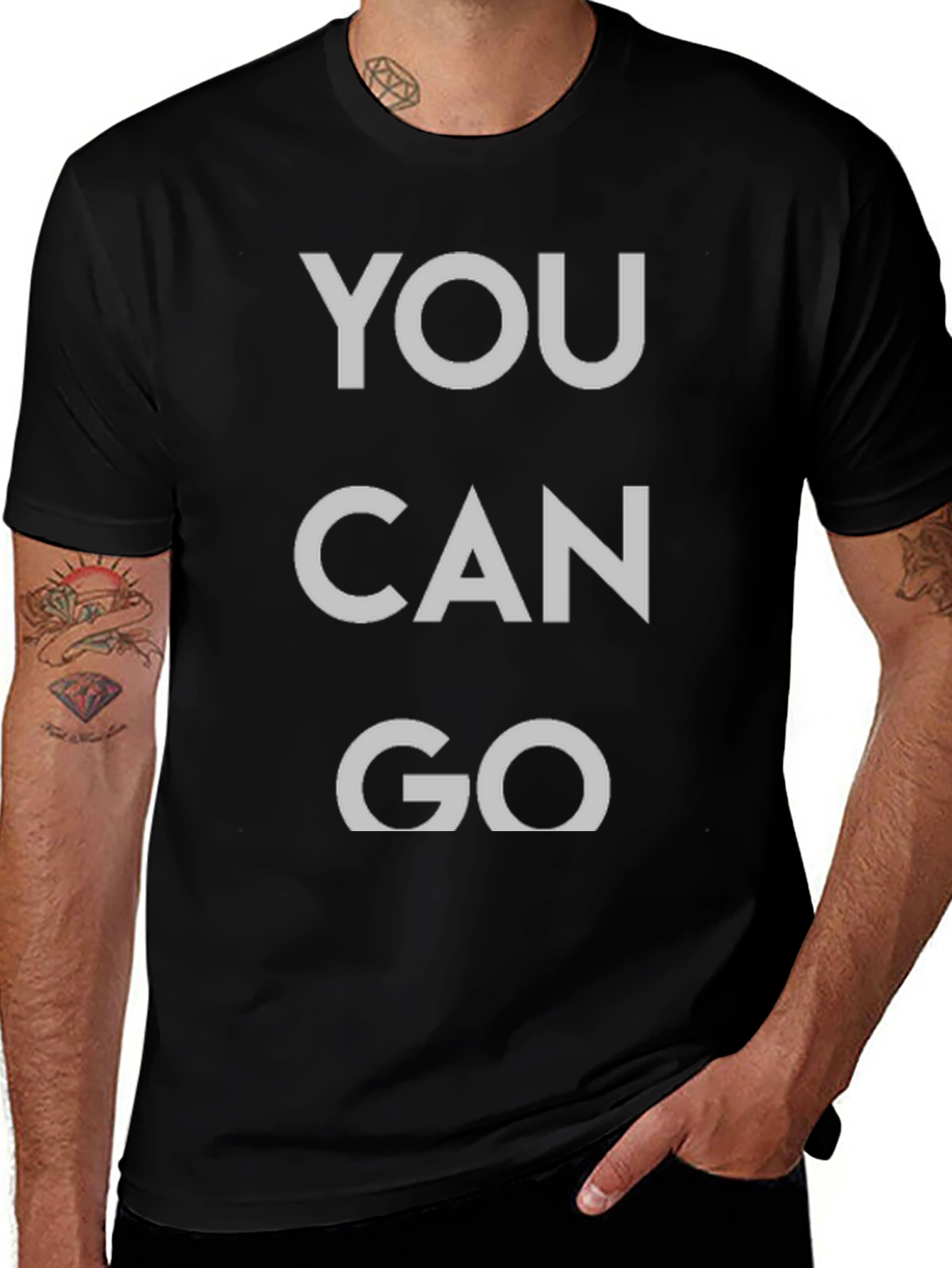 You Can Go Graphic Tee - Black Cotton T-Shirt