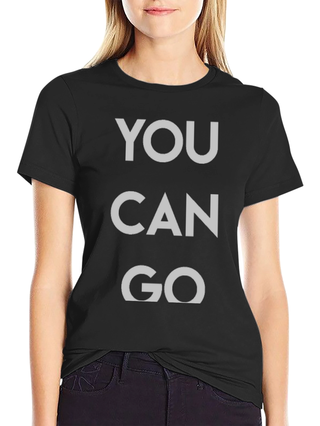 You Can Go Graphic Tee - Black Cotton T-Shirt