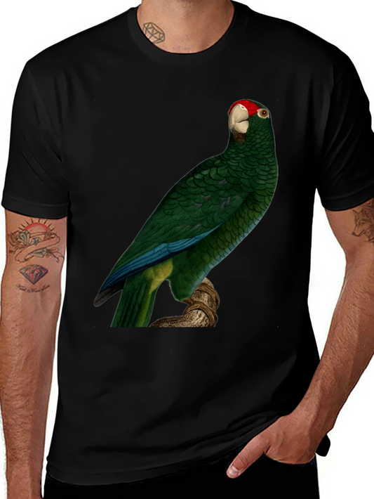 Green Parrot Print T-Shirt