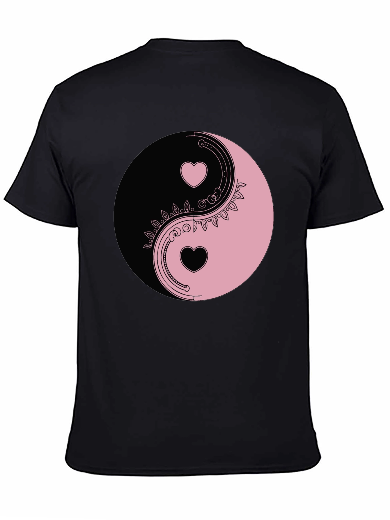 Yin Yang Hearts Graphic Tee - Black