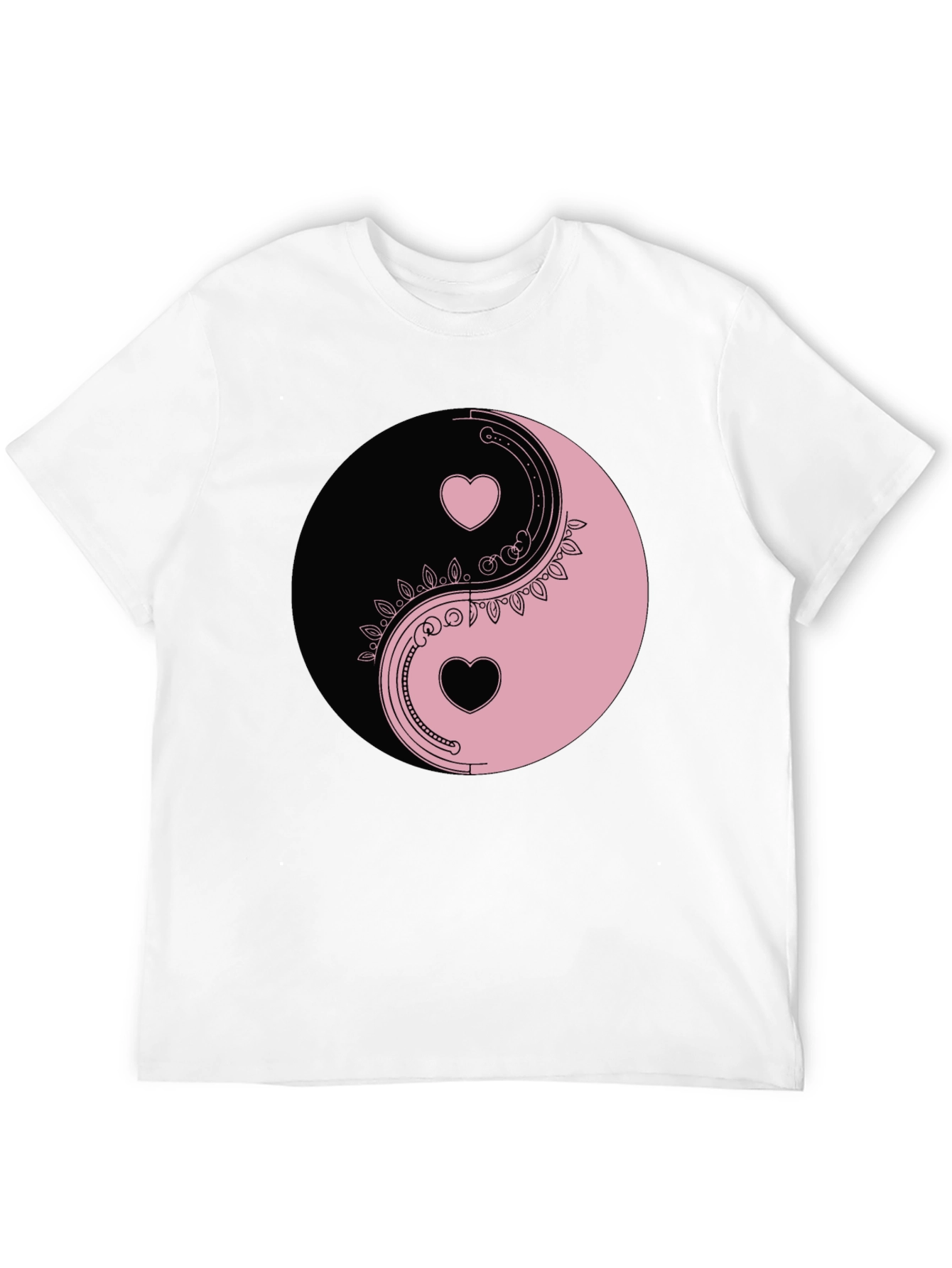 Yin Yang Hearts Graphic Tee - Black