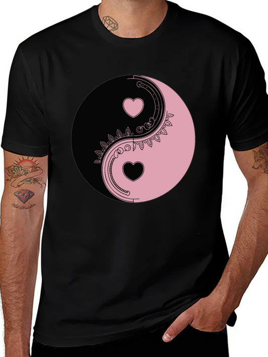 Yin Yang Hearts Graphic Tee - Black