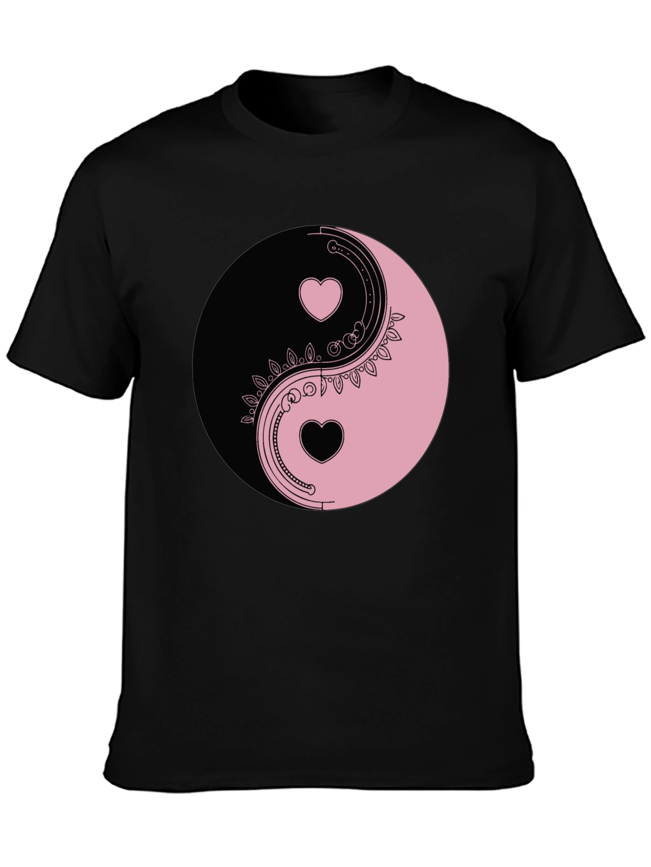 Yin Yang Hearts Graphic Tee - Black