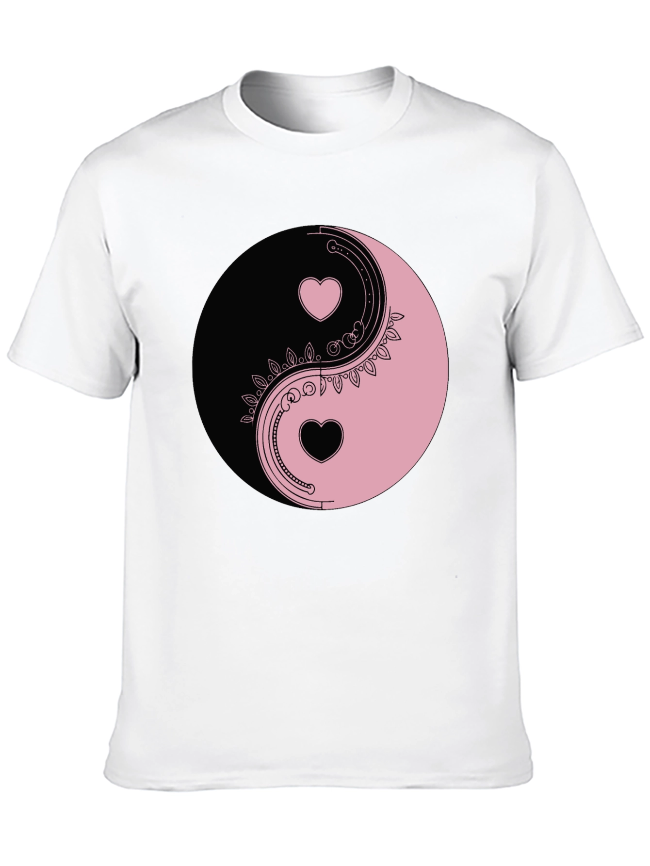 Yin Yang Hearts Graphic Tee - Black