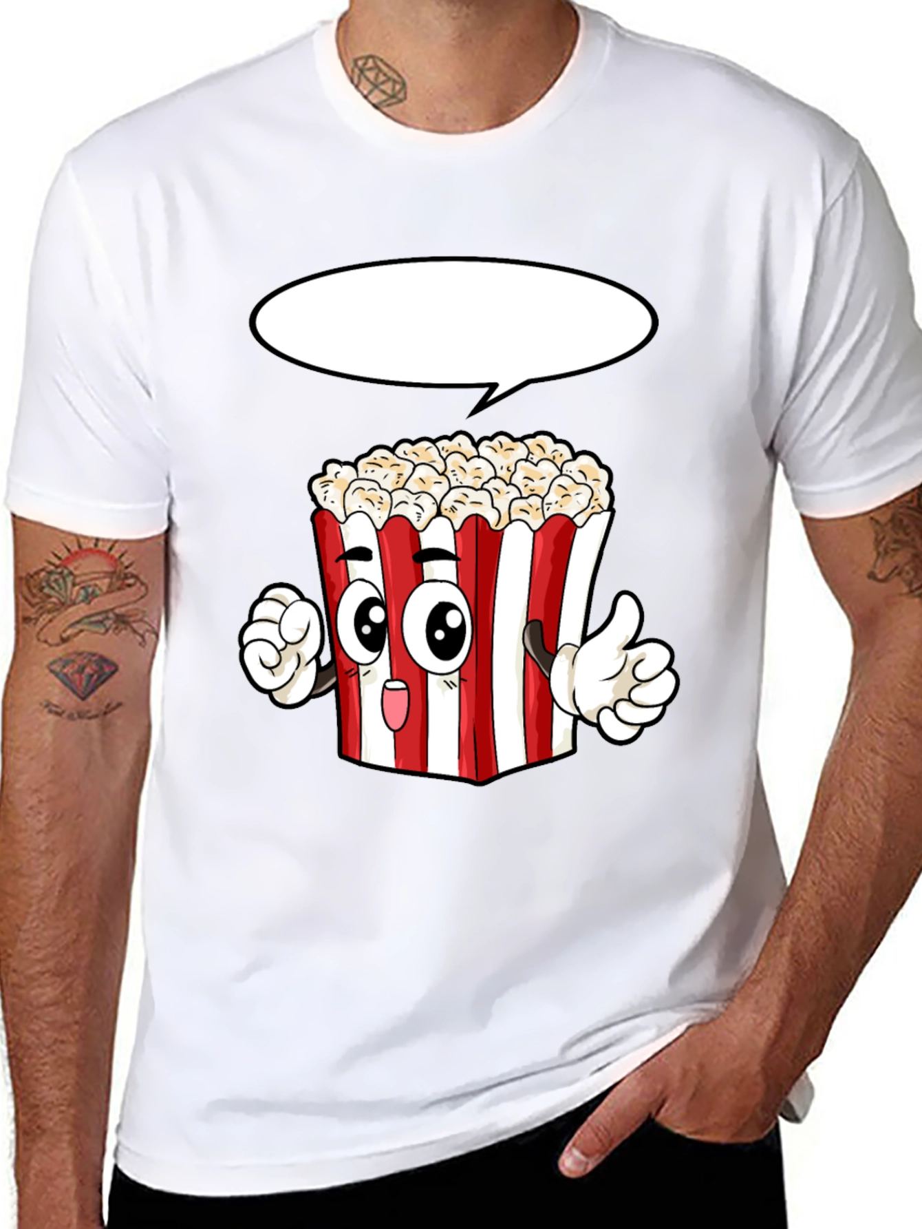 Popcorn Cartoon Graphic Novelty T-Shirt