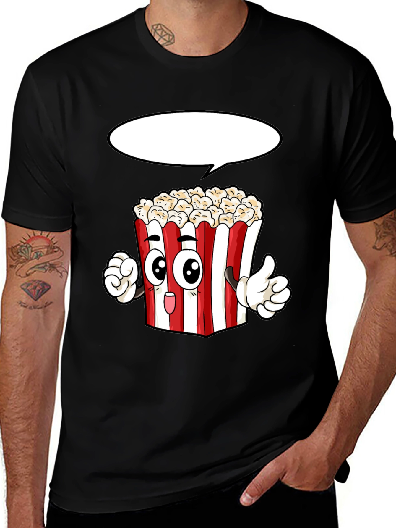 Popcorn Cartoon Graphic Novelty T-Shirt