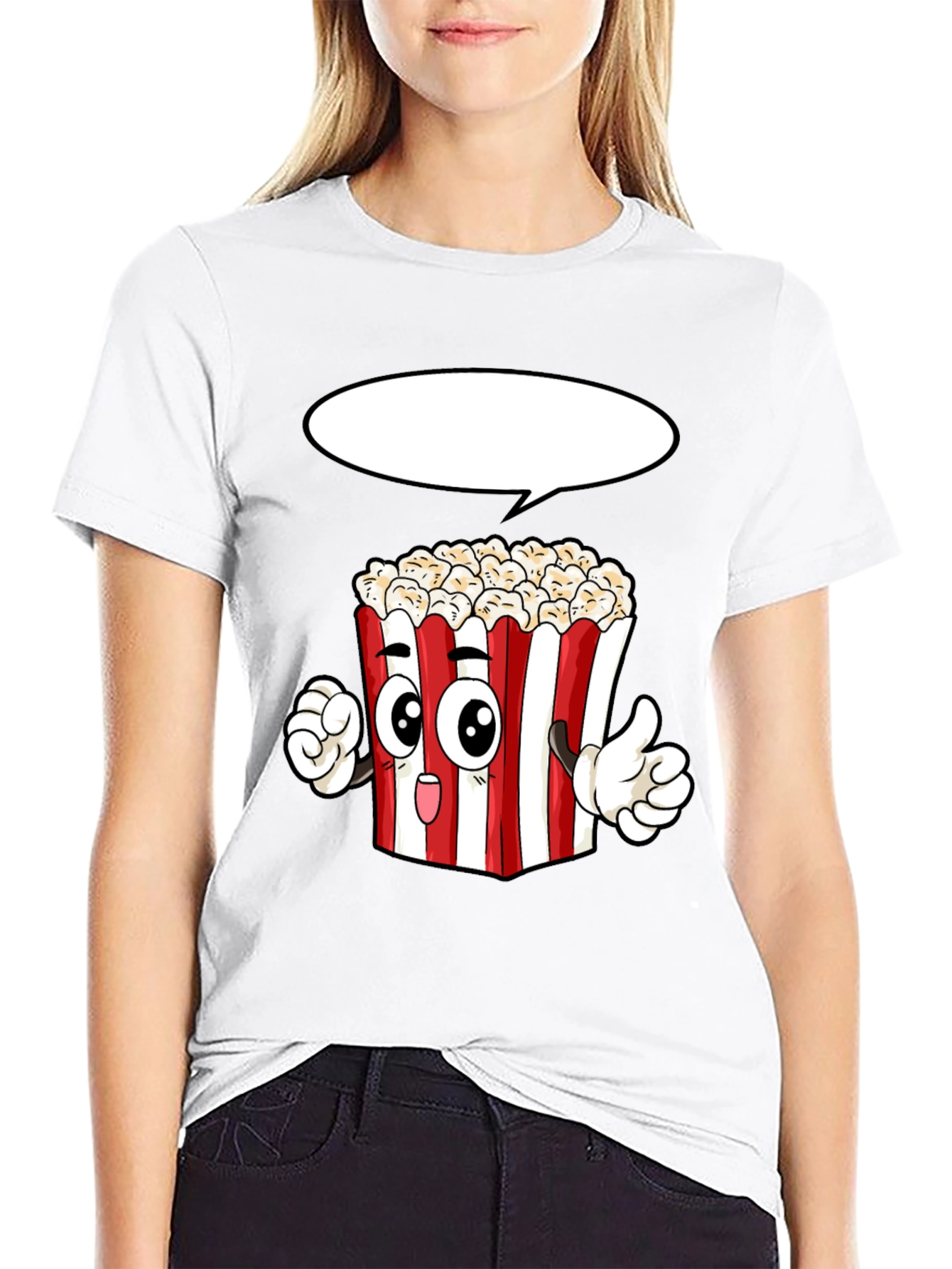 Popcorn Cartoon Graphic Novelty T-Shirt