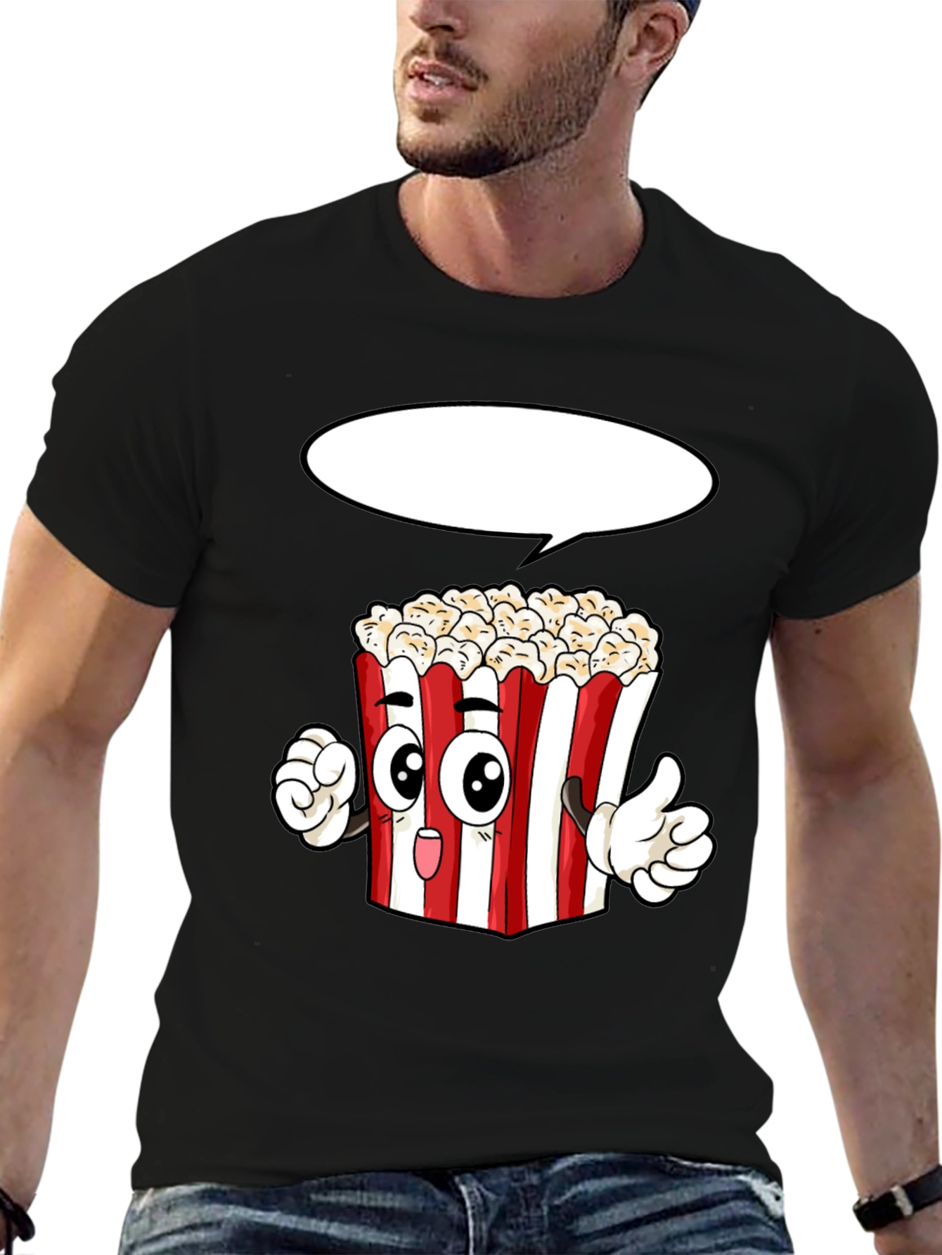 Popcorn Cartoon Graphic Novelty T-Shirt