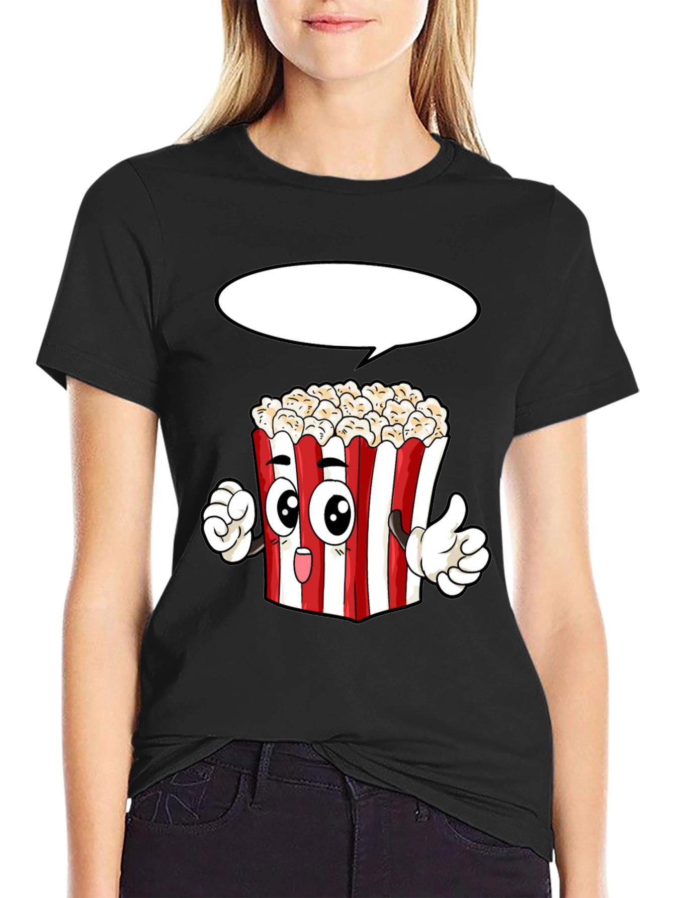Popcorn Cartoon Graphic Novelty T-Shirt