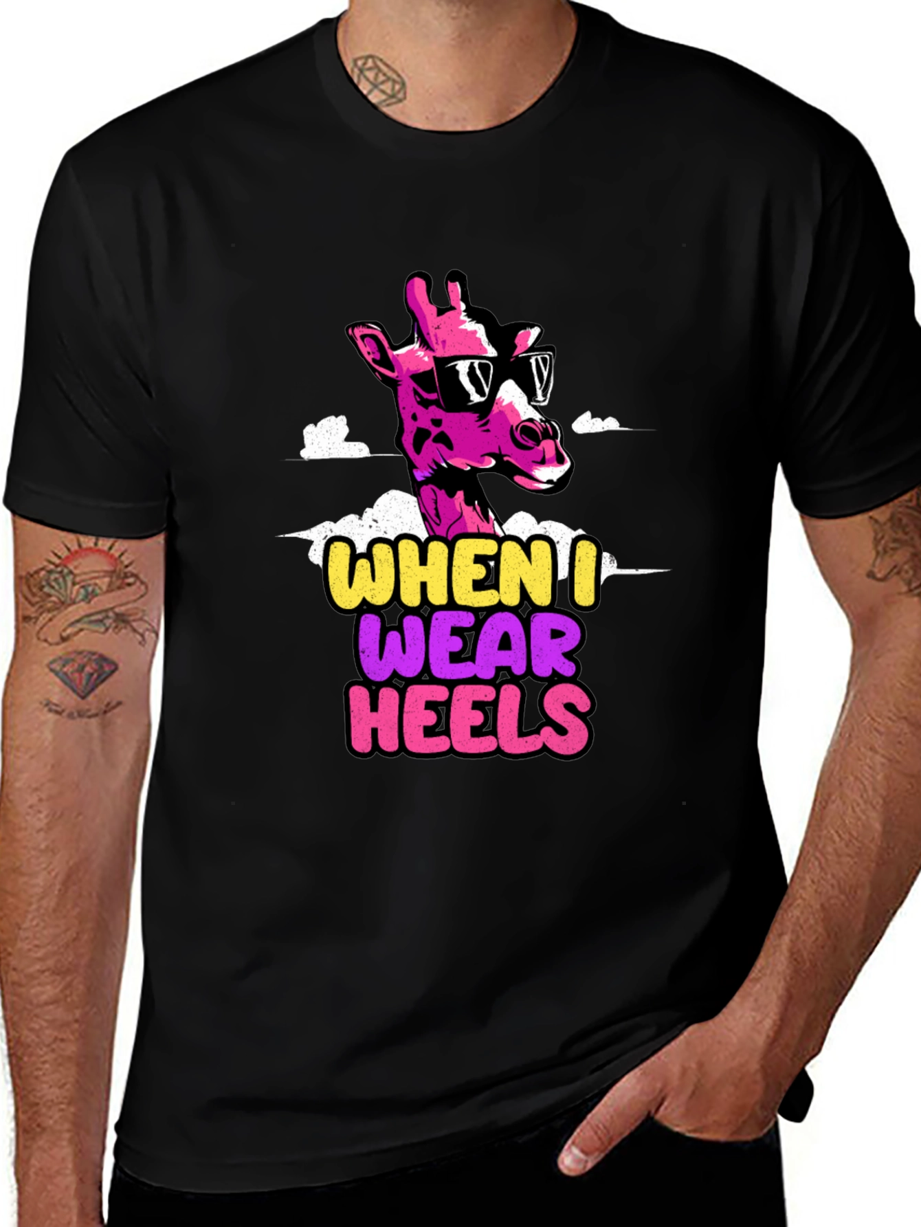 Funny Giraffe Heels T-Shirt