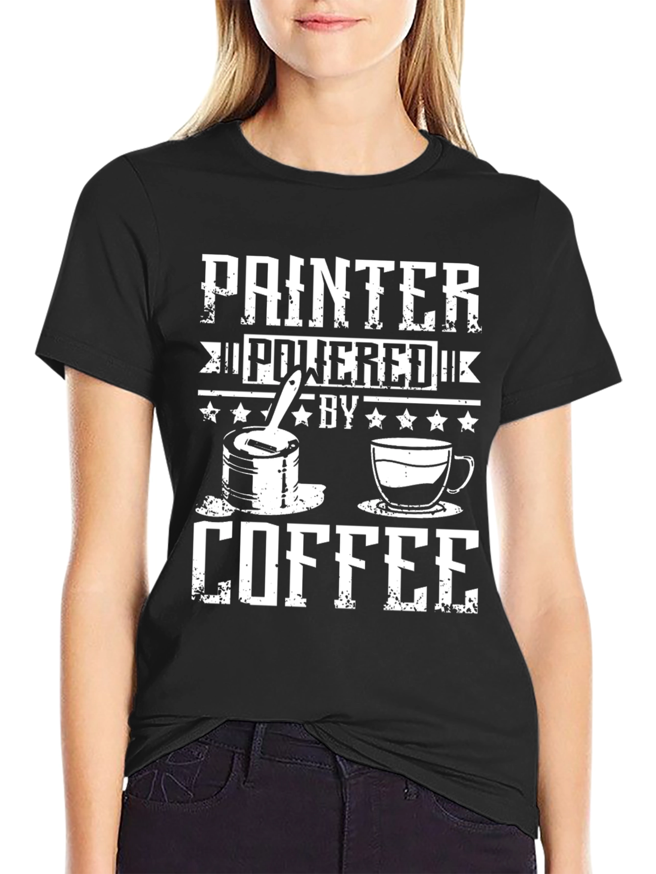 Painter Powered by Coffee Graphic T-Shirt