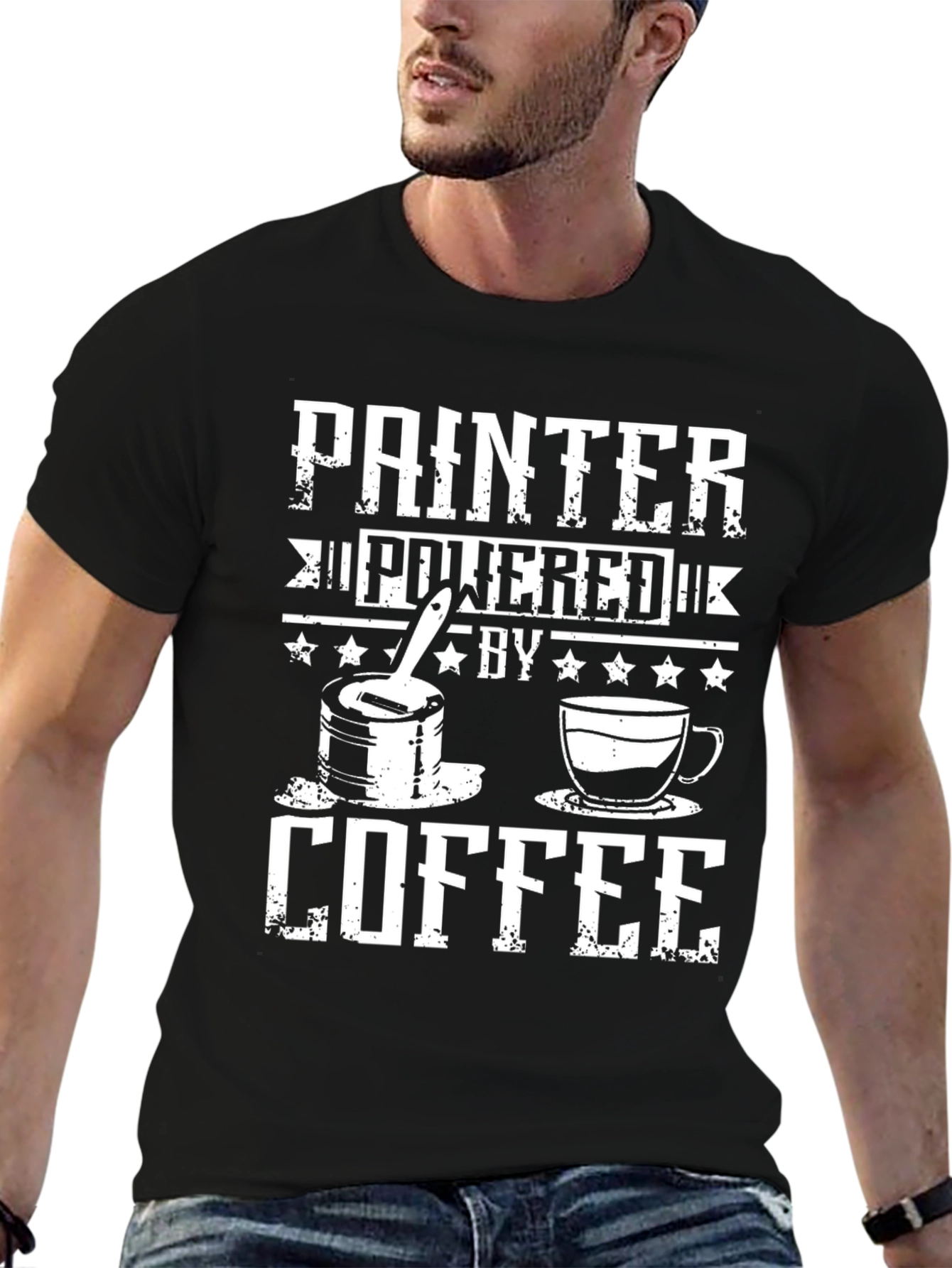 Painter Powered by Coffee Graphic T-Shirt