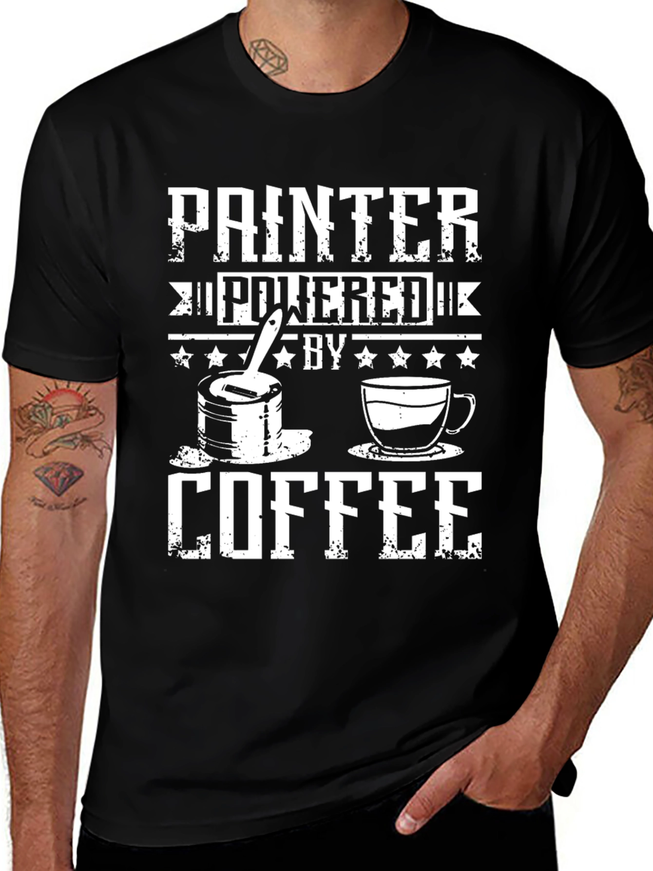 Painter Powered by Coffee Graphic T-Shirt