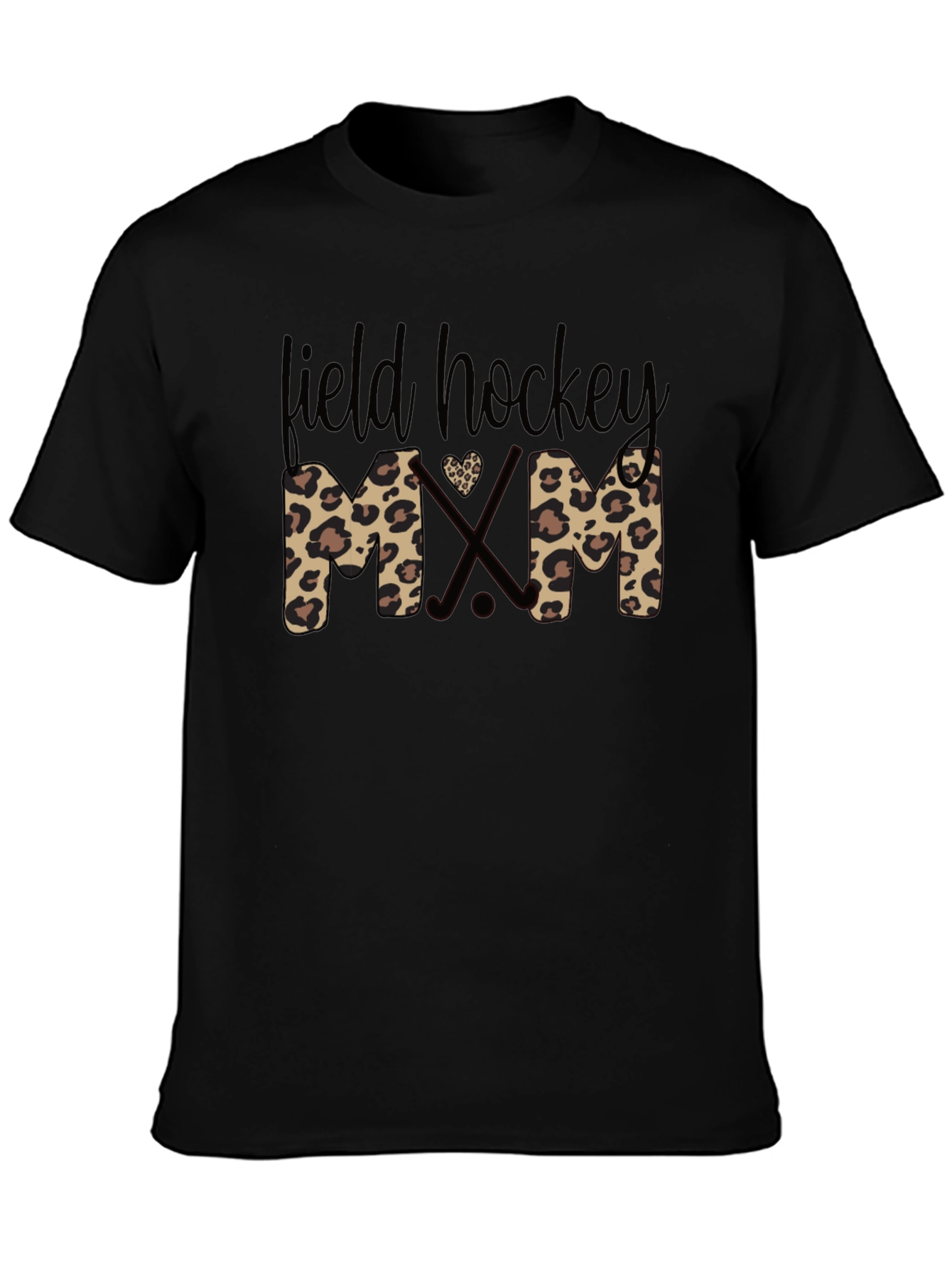 Field Hockey Mom Leopard Print T-Shirt
