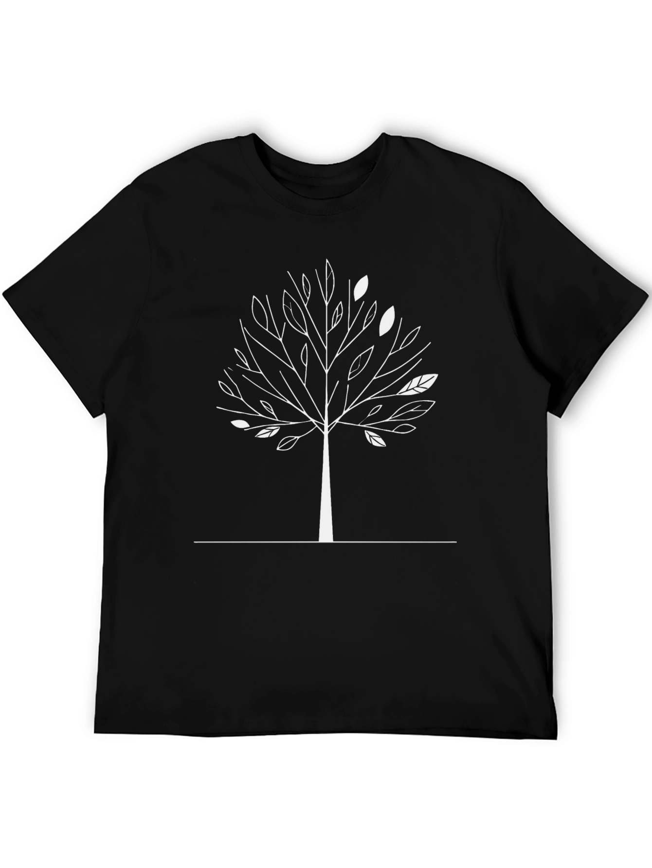 Minimalist Tree Graphic Black T-Shirt