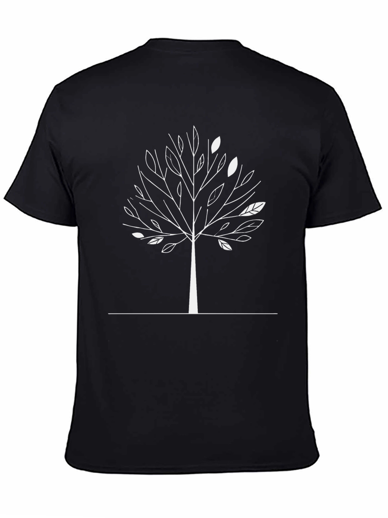 Minimalist Tree Graphic Black T-Shirt