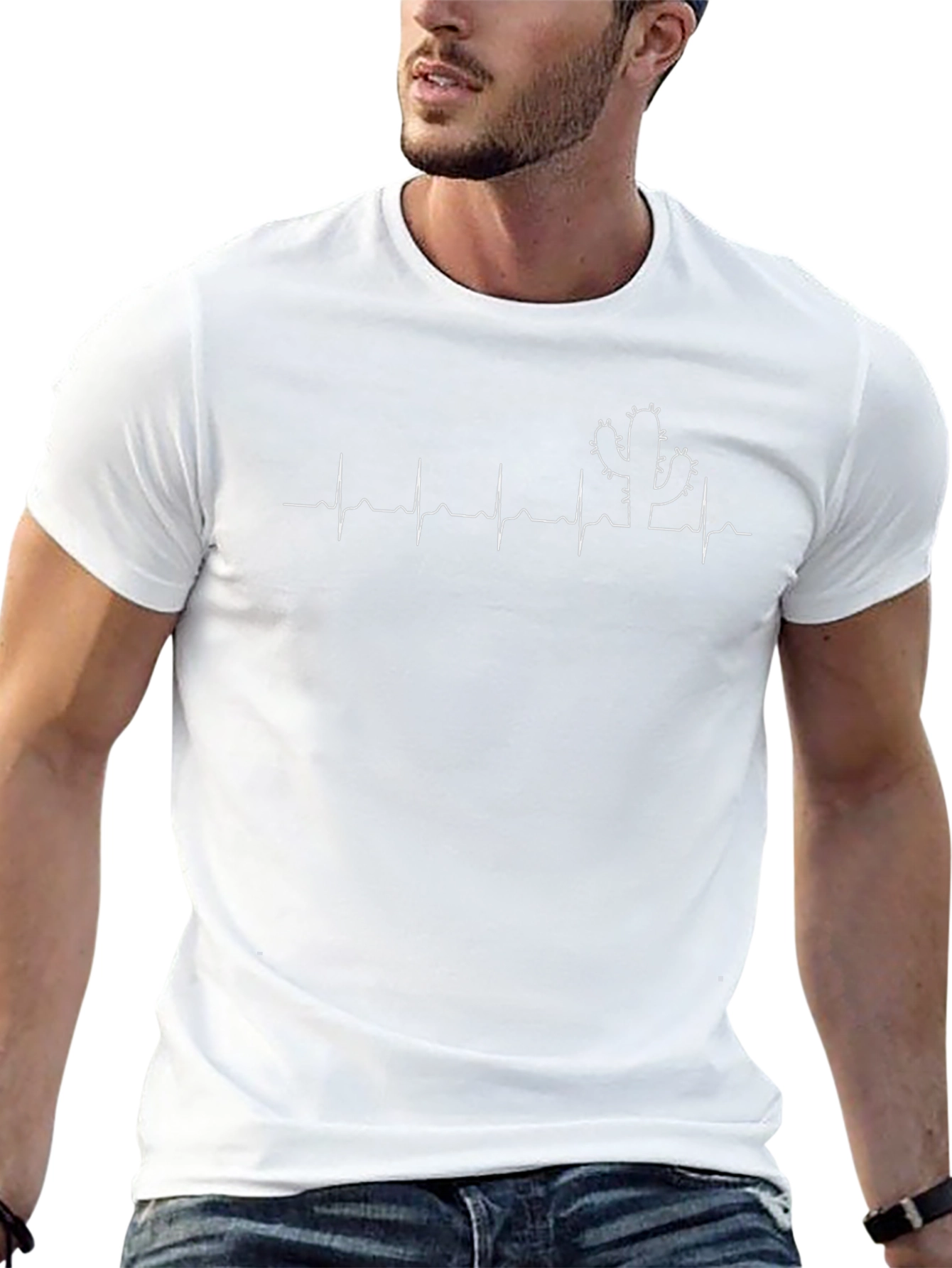 Cactus Heartbeat Graphic Tee - Desert Life T-Shirt