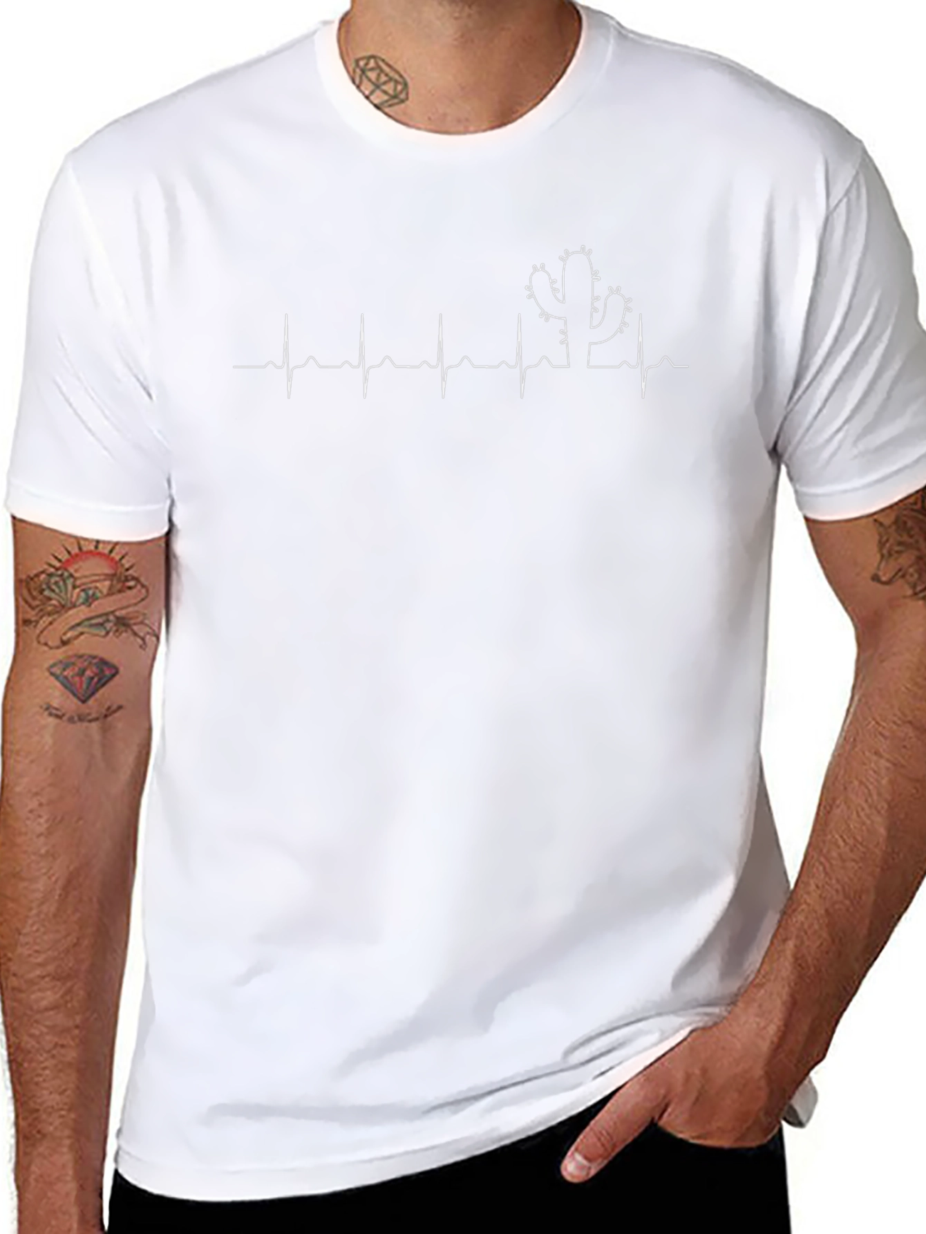 Cactus Heartbeat Graphic Tee - Desert Life T-Shirt