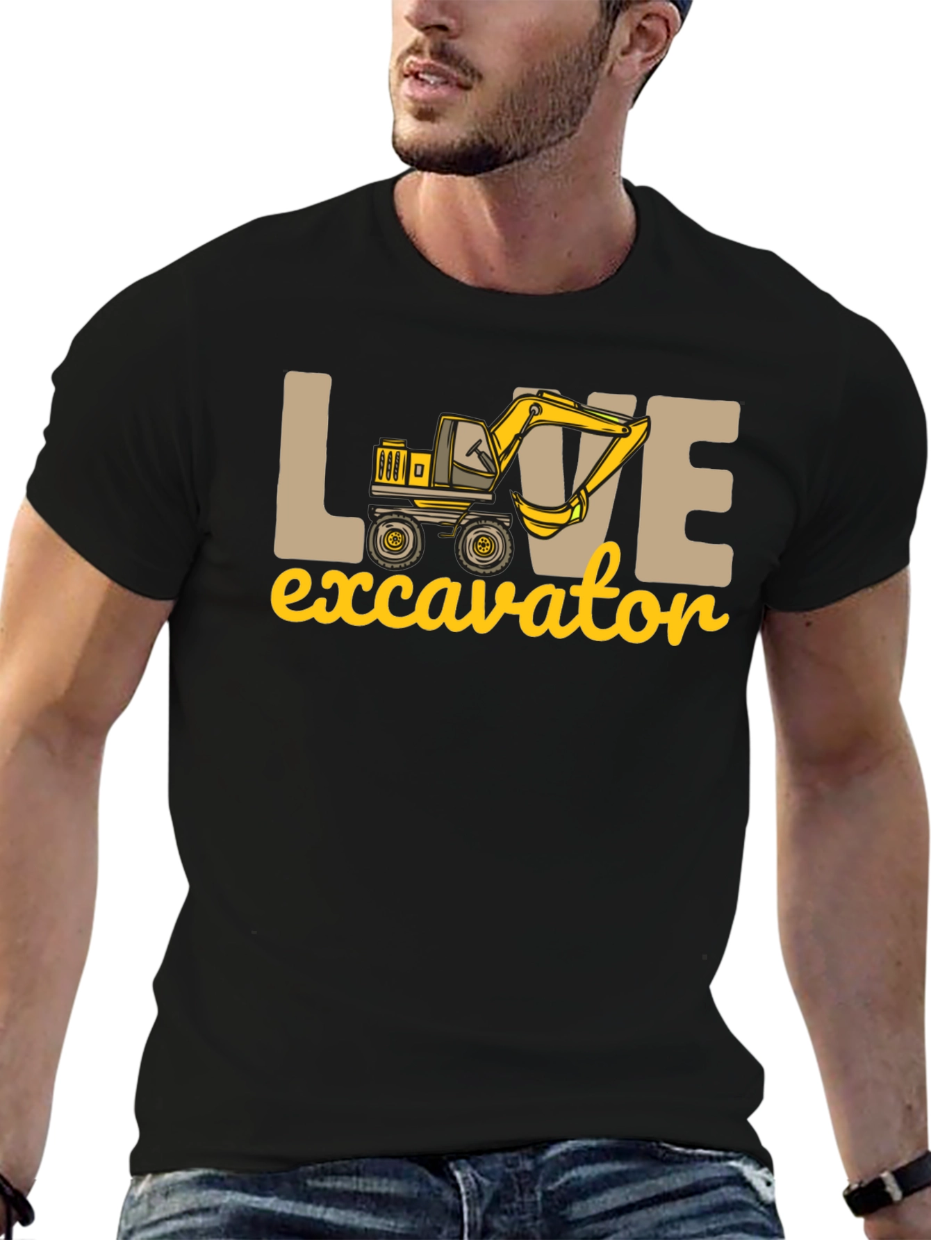 Love Excavator T-Shirt - Construction Vehicle Tee